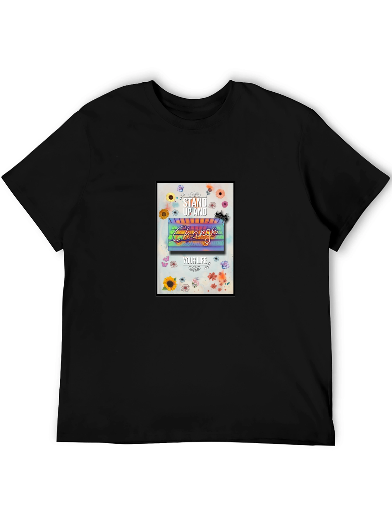 Stand Up & Change Graphic Tee - Black