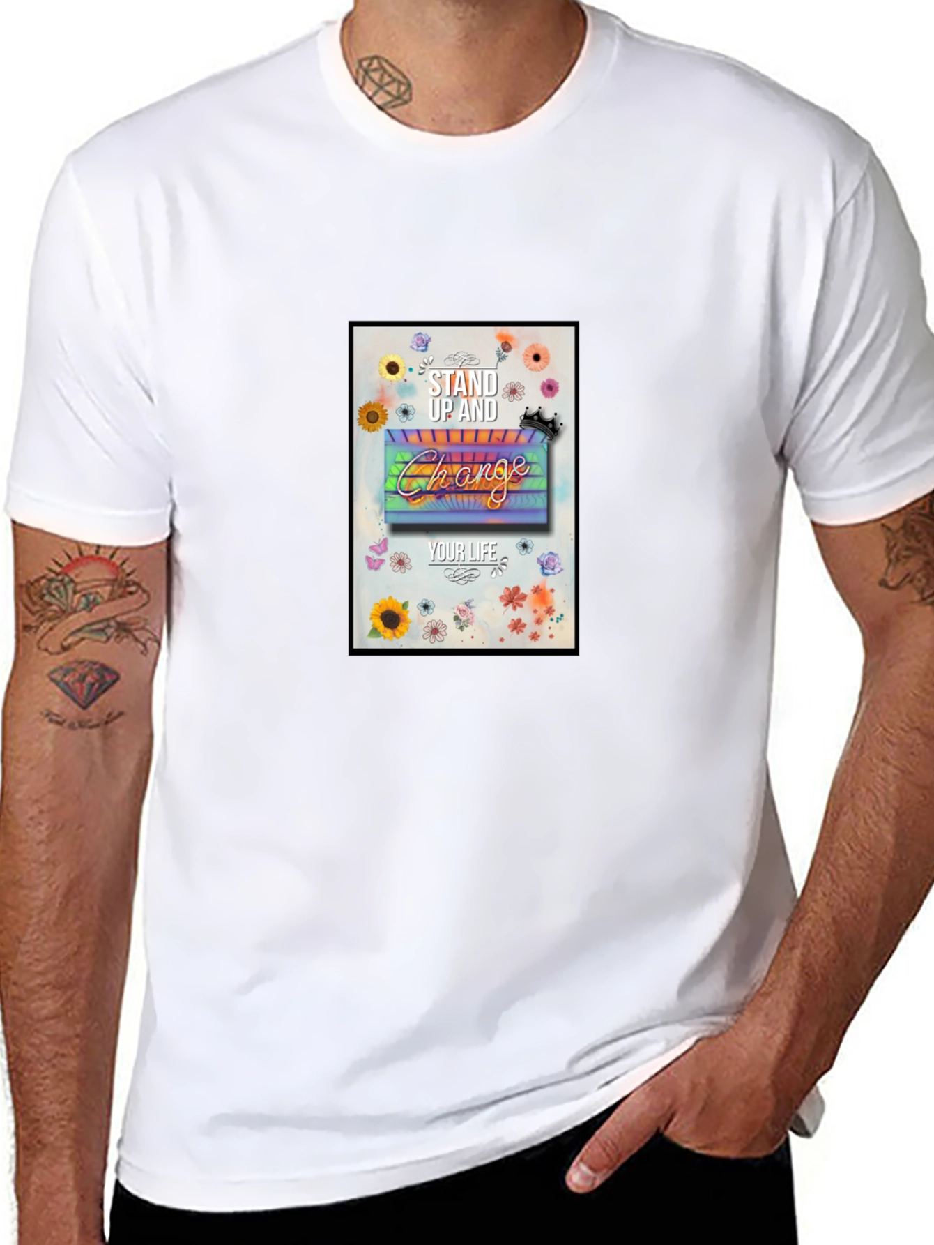 Stand Up & Change Graphic Tee - Black