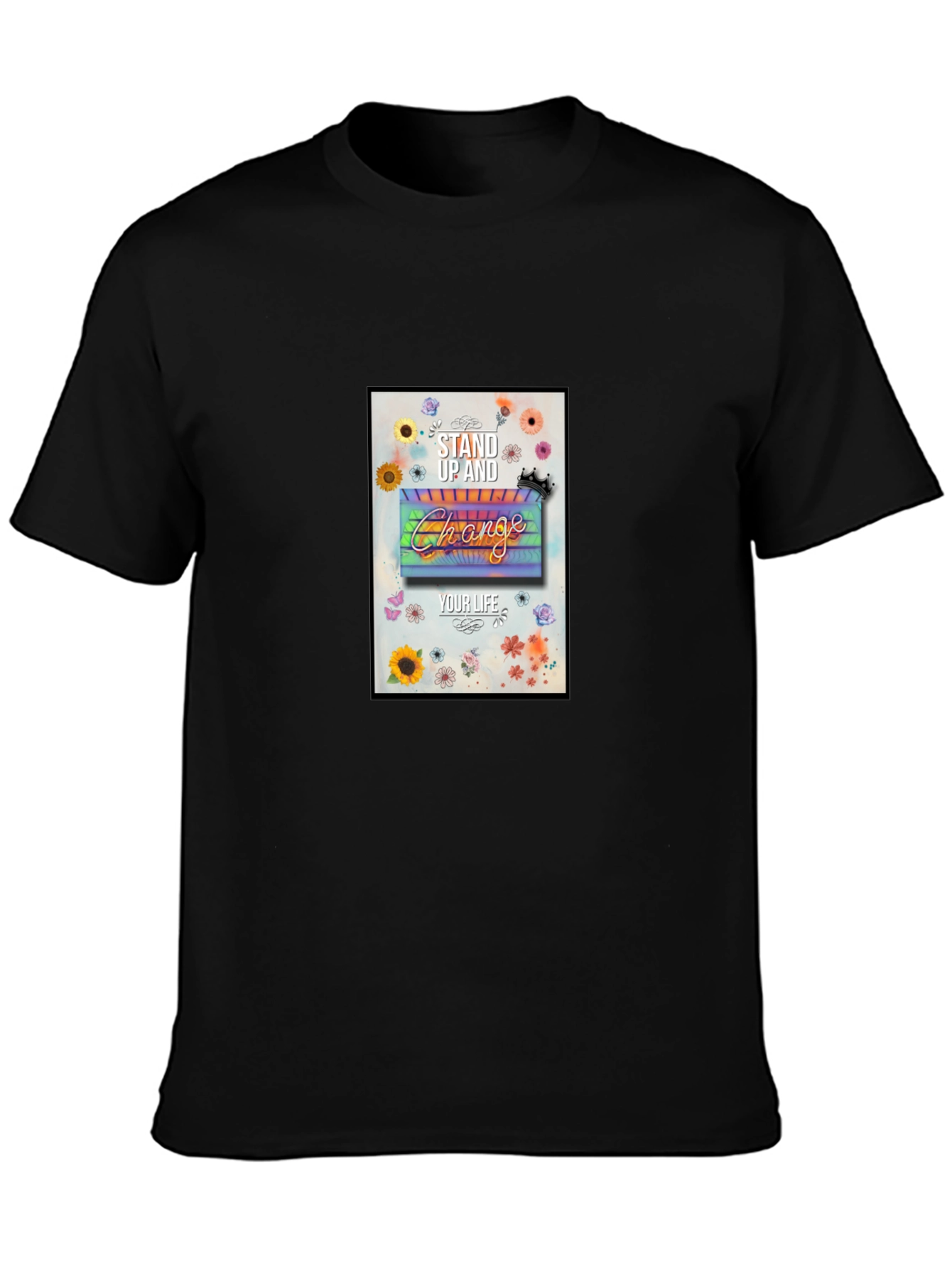 Stand Up & Change Graphic Tee - Black