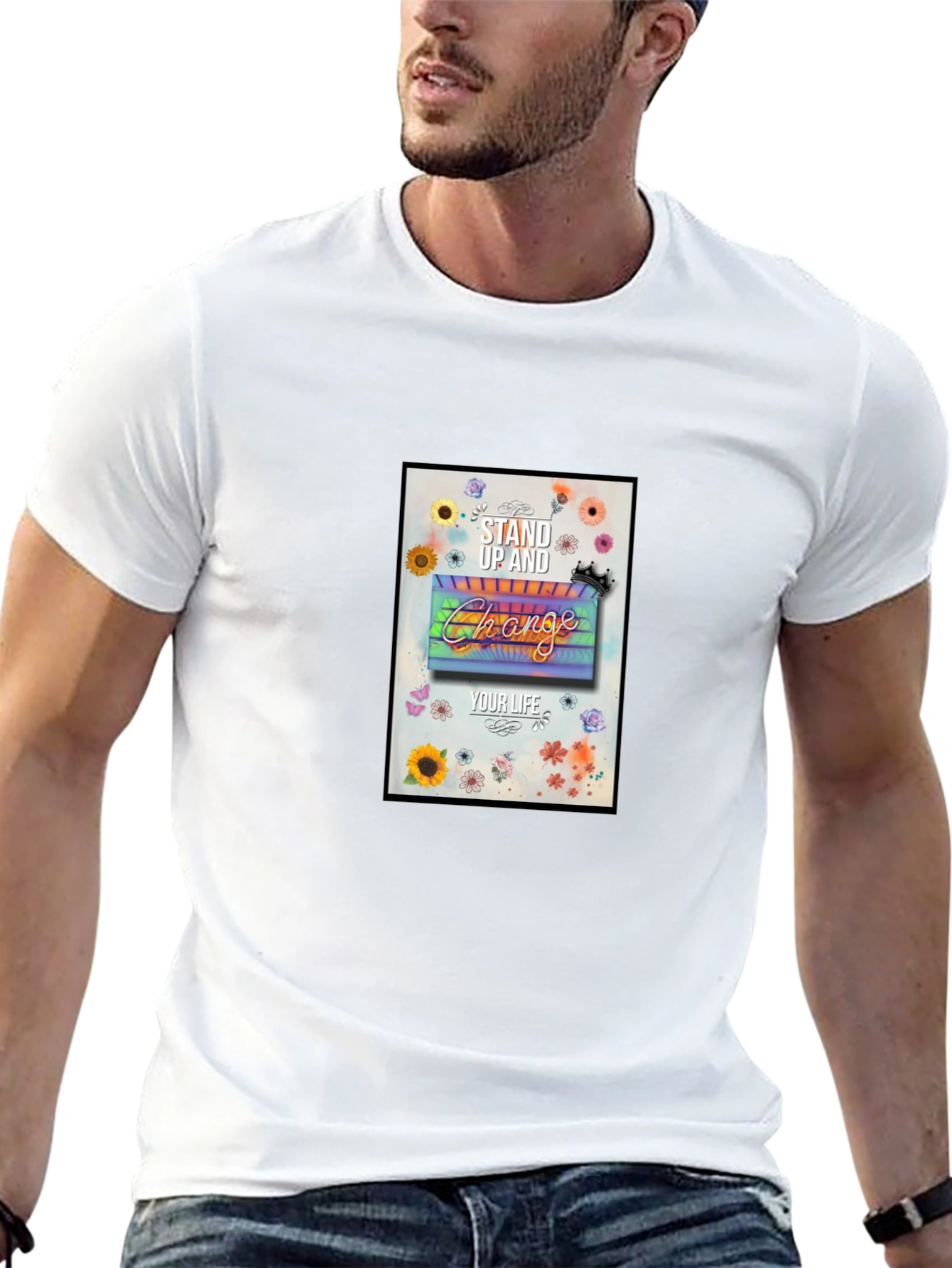 Stand Up & Change Graphic Tee - Black
