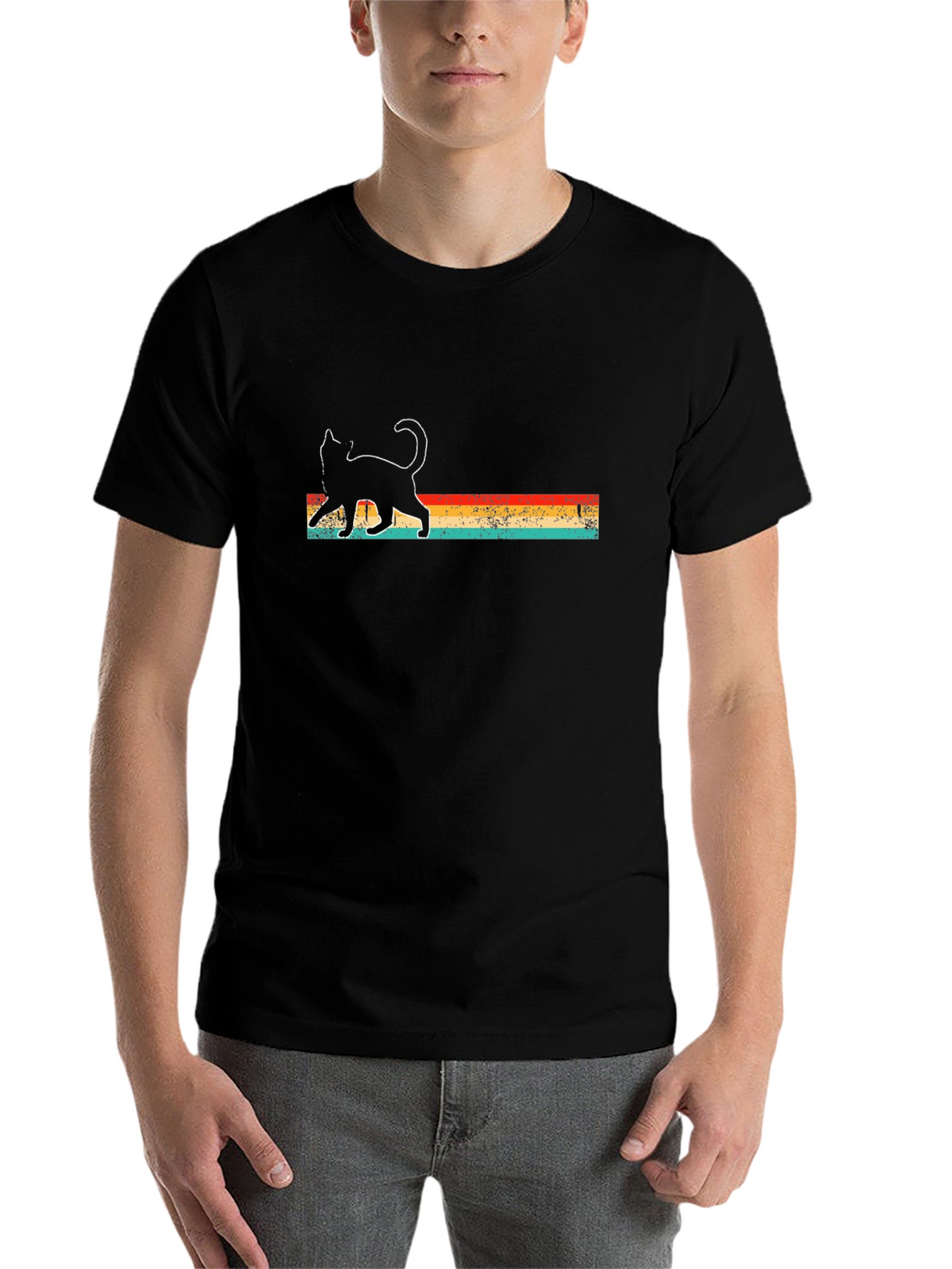 Retro Cat Silhouette T-Shirt