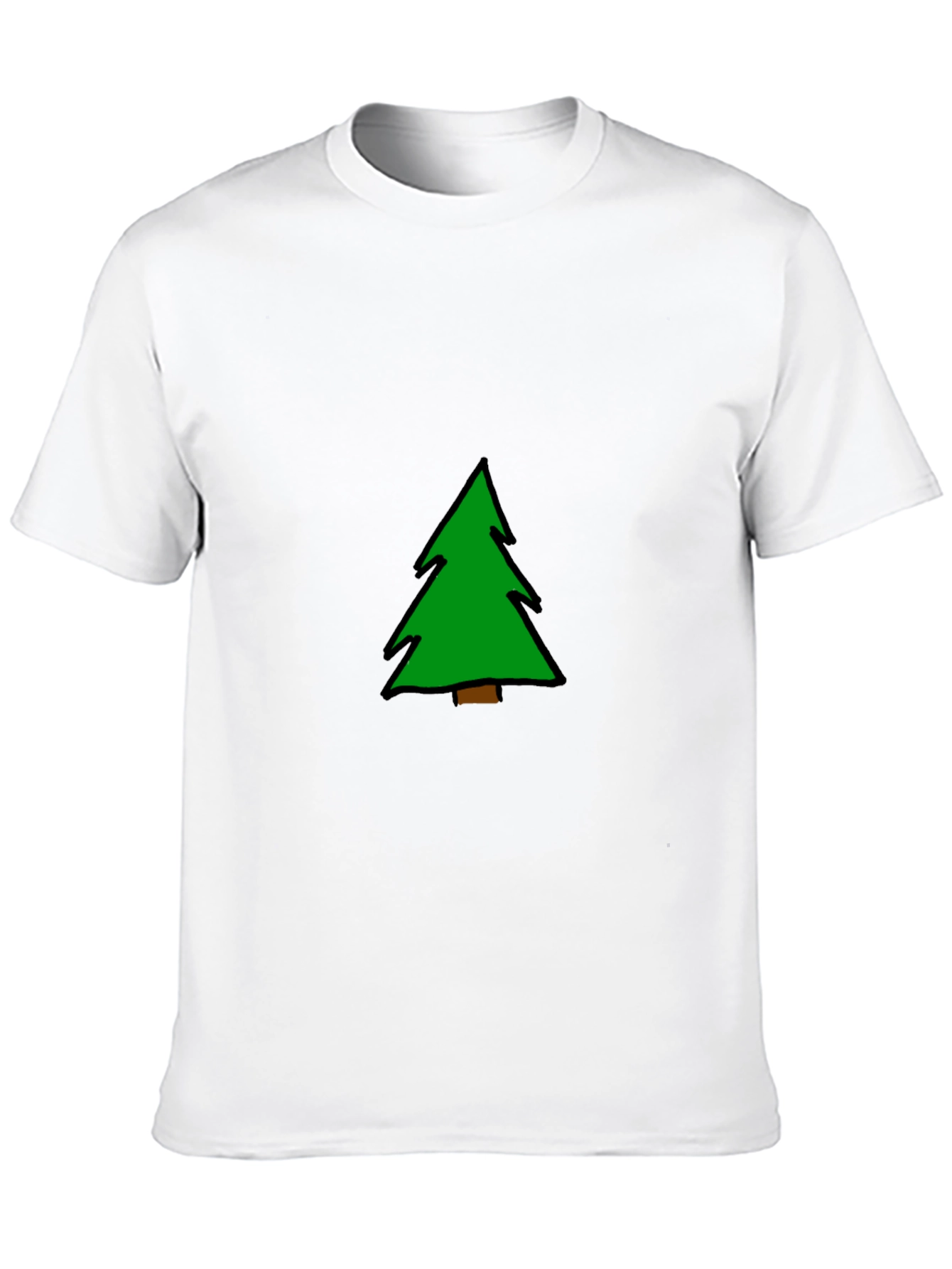 Christmas Tree Graphic Tee - Black Cotton Blend