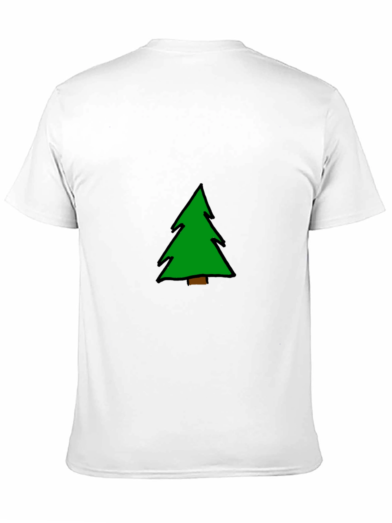 Christmas Tree Graphic Tee - Black Cotton Blend