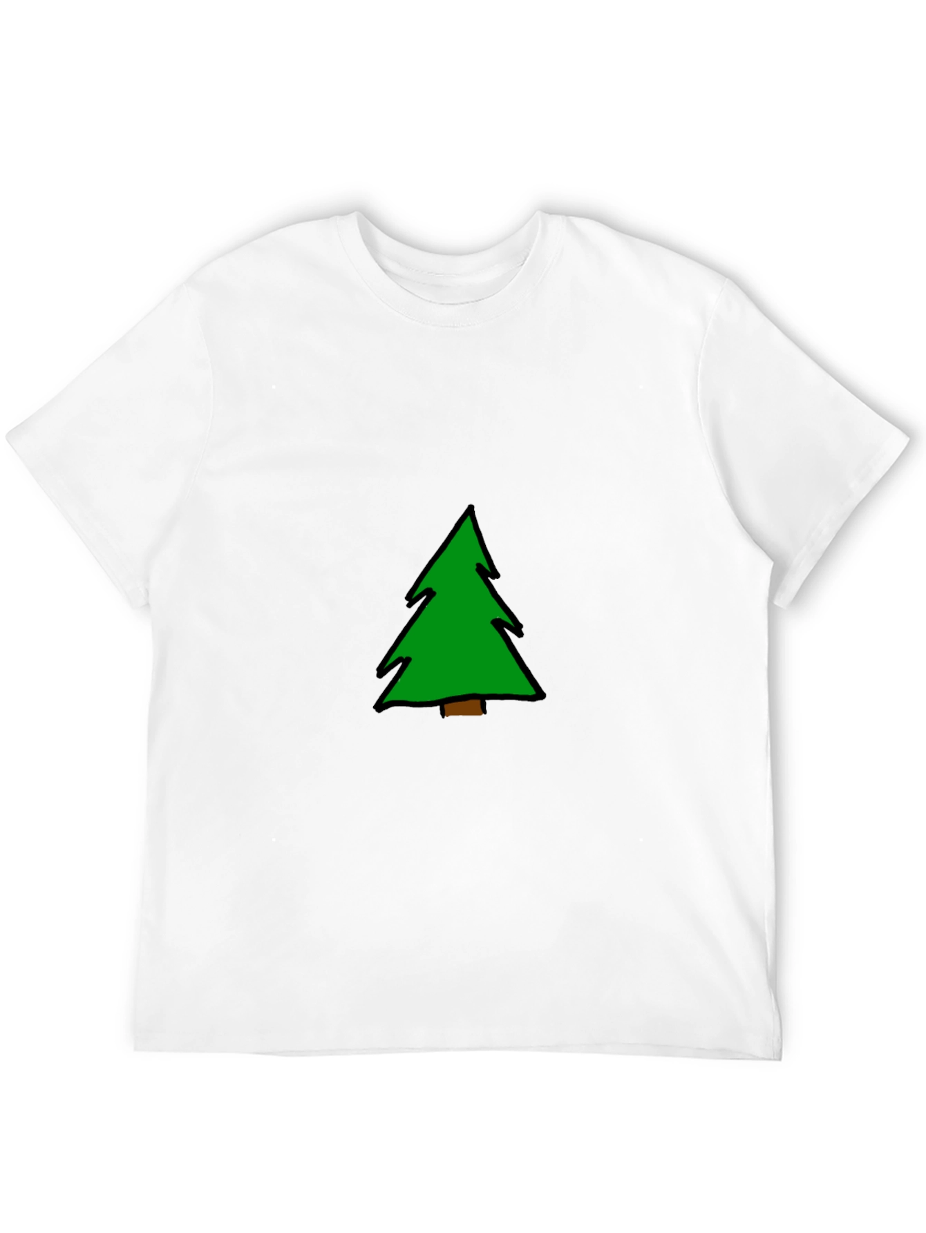 Christmas Tree Graphic Tee - Black Cotton Blend