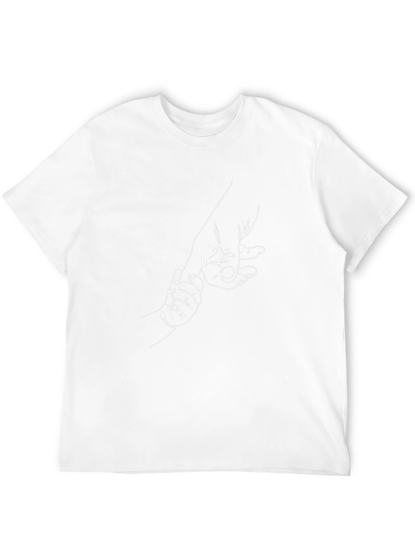 Minimalist Hand-in-Hand Black Graphic Tee