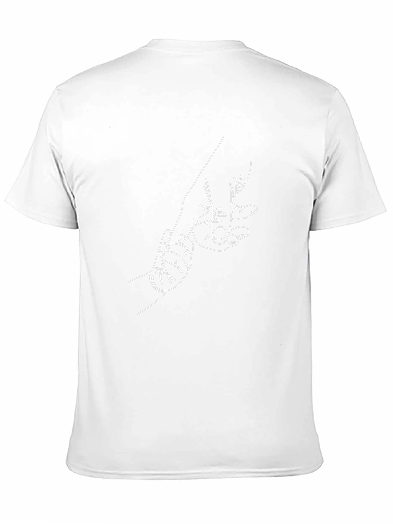 Minimalist Hand-in-Hand Black Graphic Tee