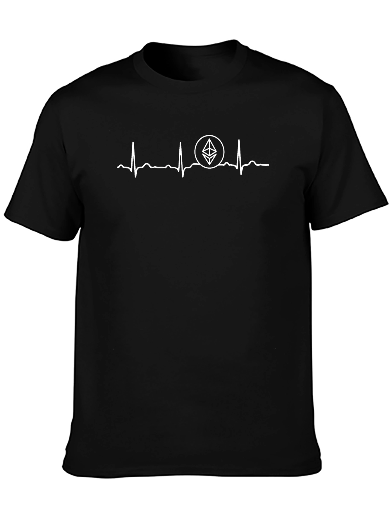 Ethereum Heartbeat Black T-Shirt - Crypto Fan Apparel
