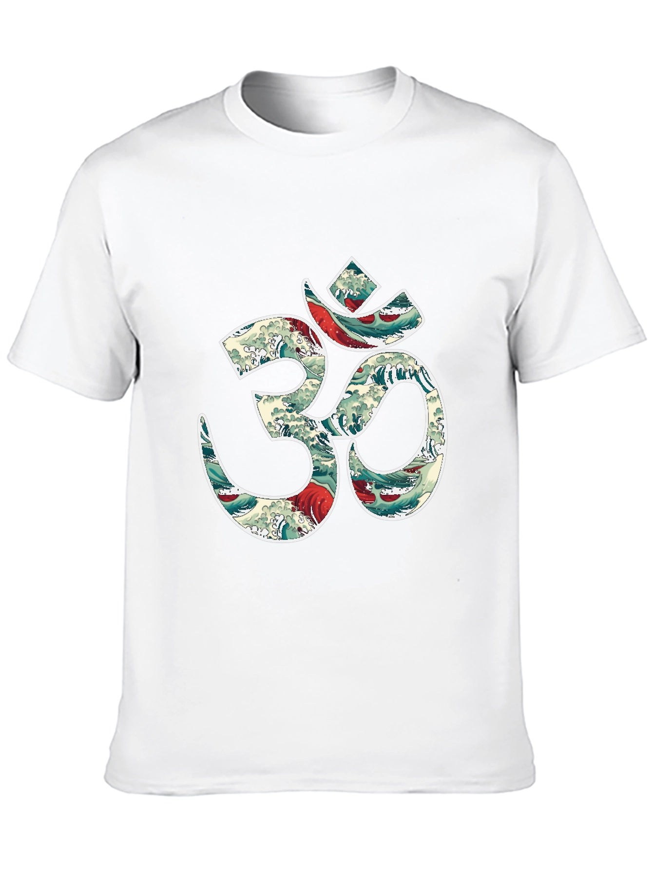 Om Symbol T-Shirt - Ocean Wave Design