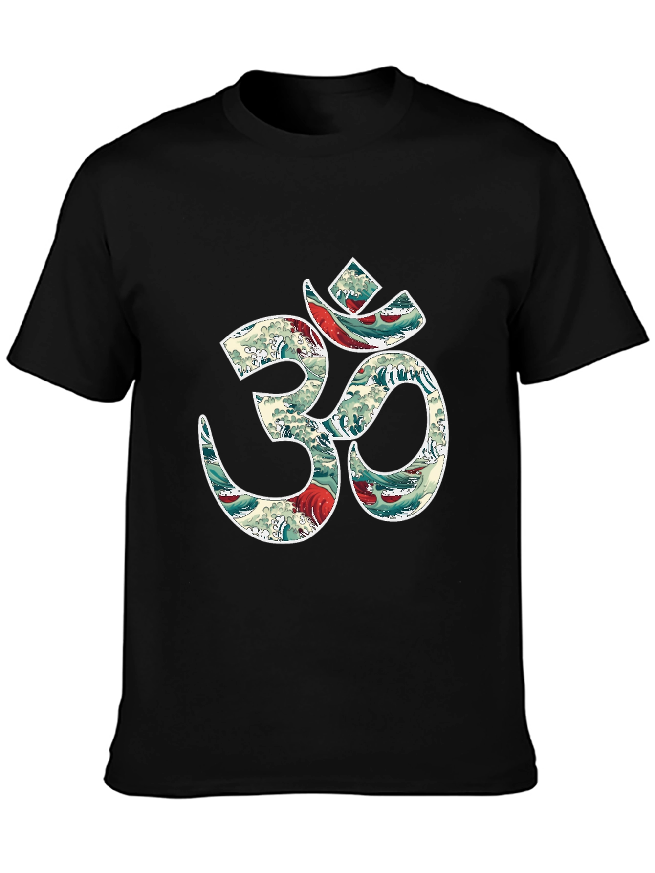 Om Symbol T-Shirt - Ocean Wave Design
