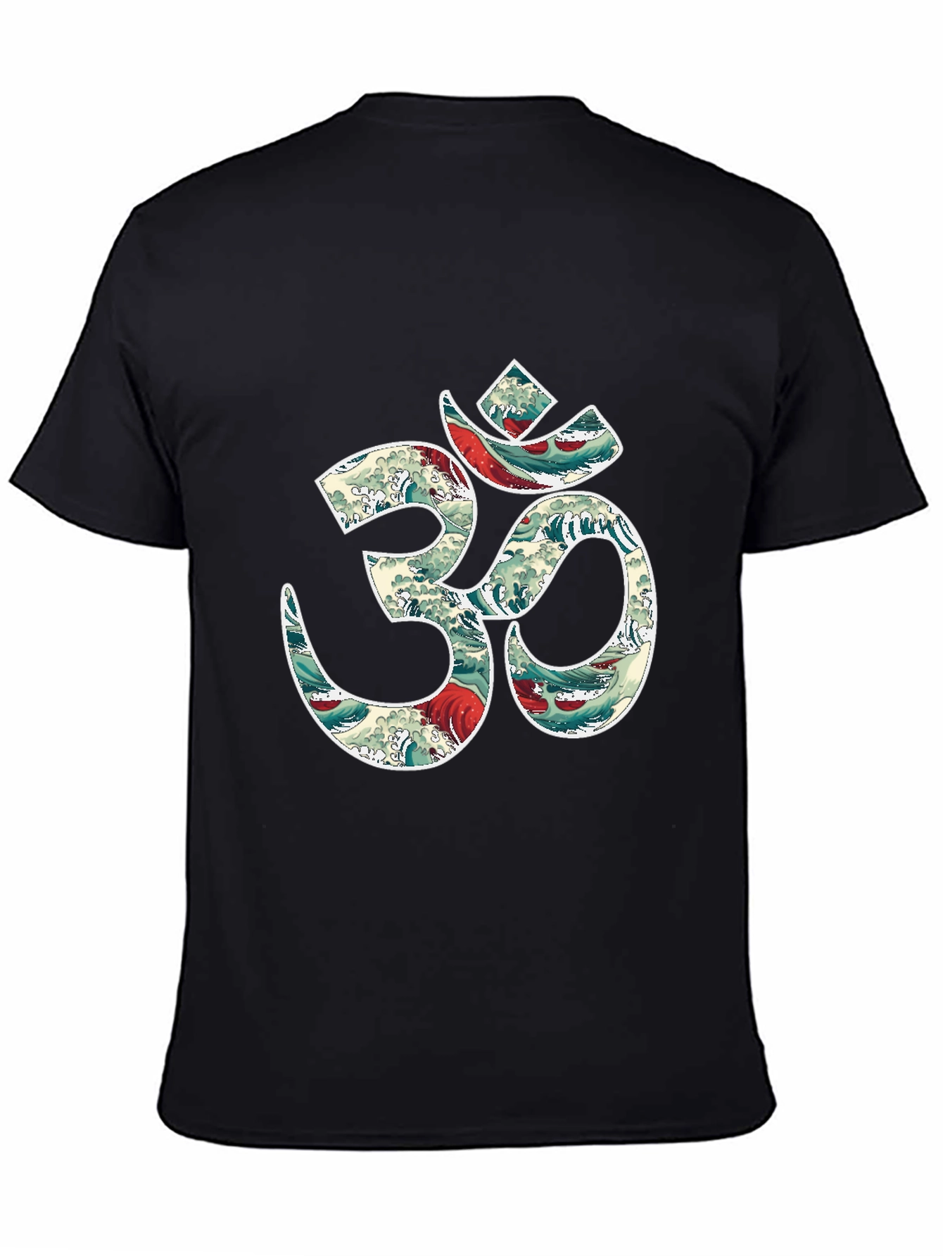 Om Symbol T-Shirt - Ocean Wave Design