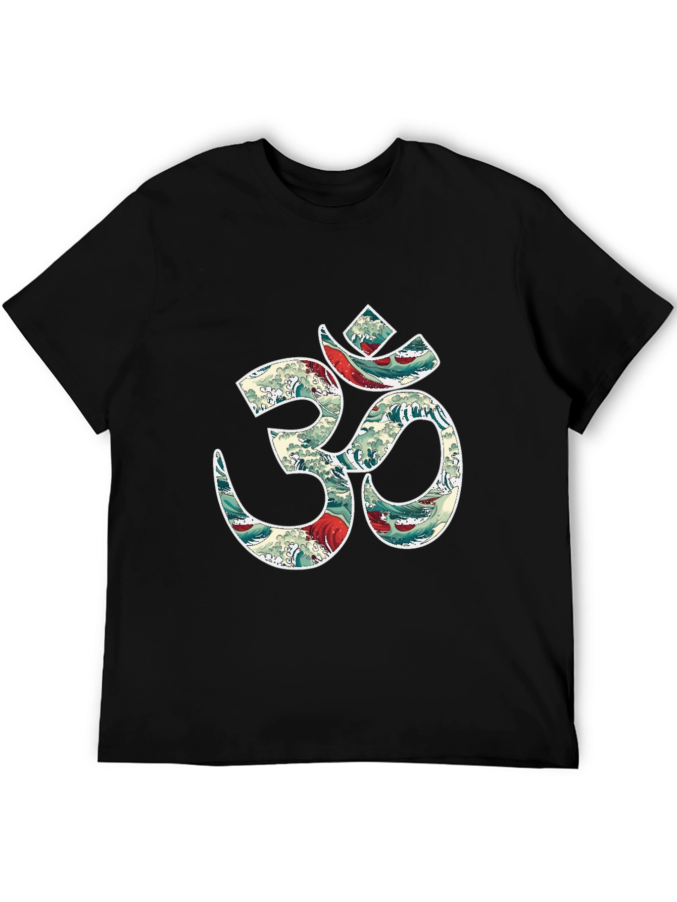 Om Symbol T-Shirt - Ocean Wave Design