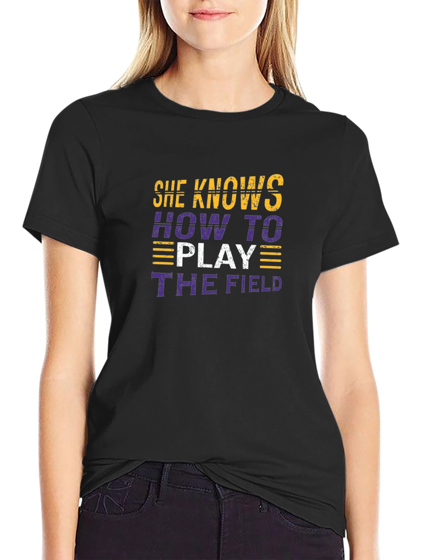 She Knows How To Play The Field Graphic Tee