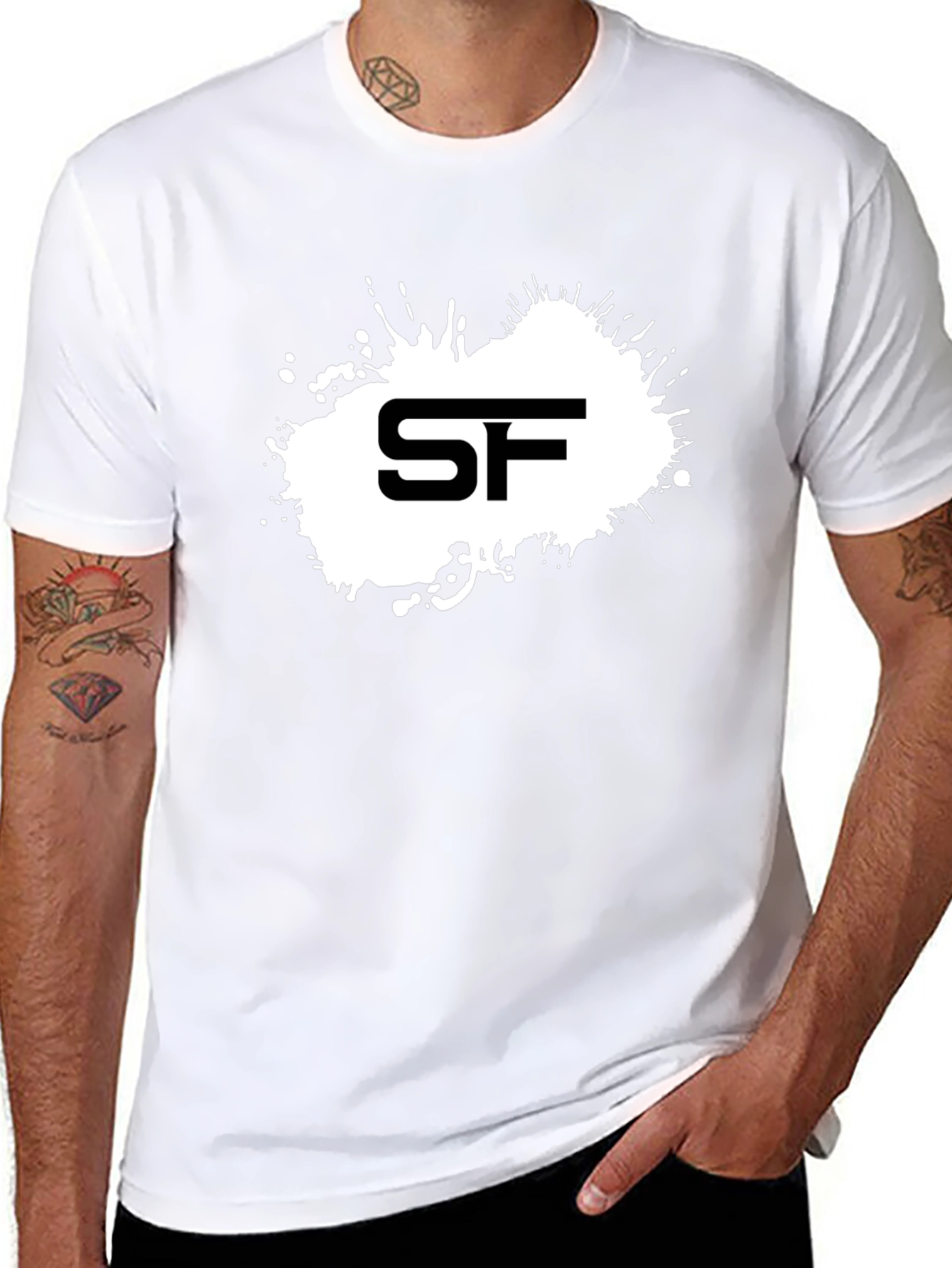 SF Splash Graphic Tee - Cool Black Cotton T-Shirt