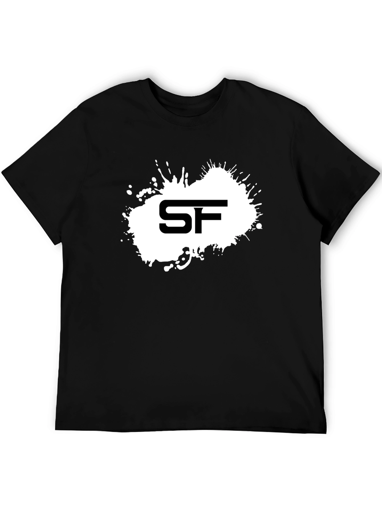 SF Splash Graphic Tee - Cool Black Cotton T-Shirt