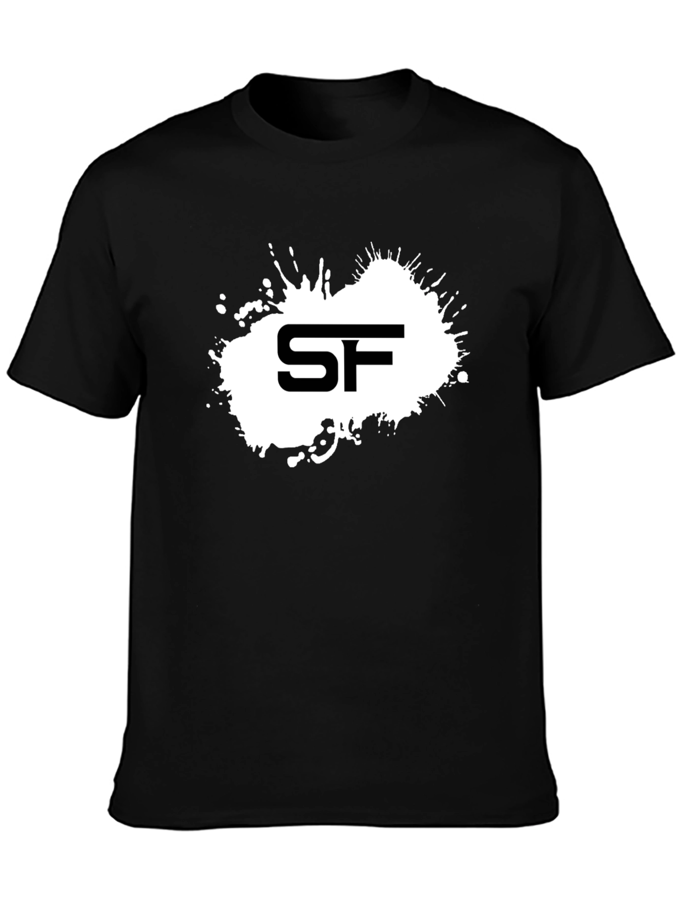 SF Splash Graphic Tee - Cool Black Cotton T-Shirt