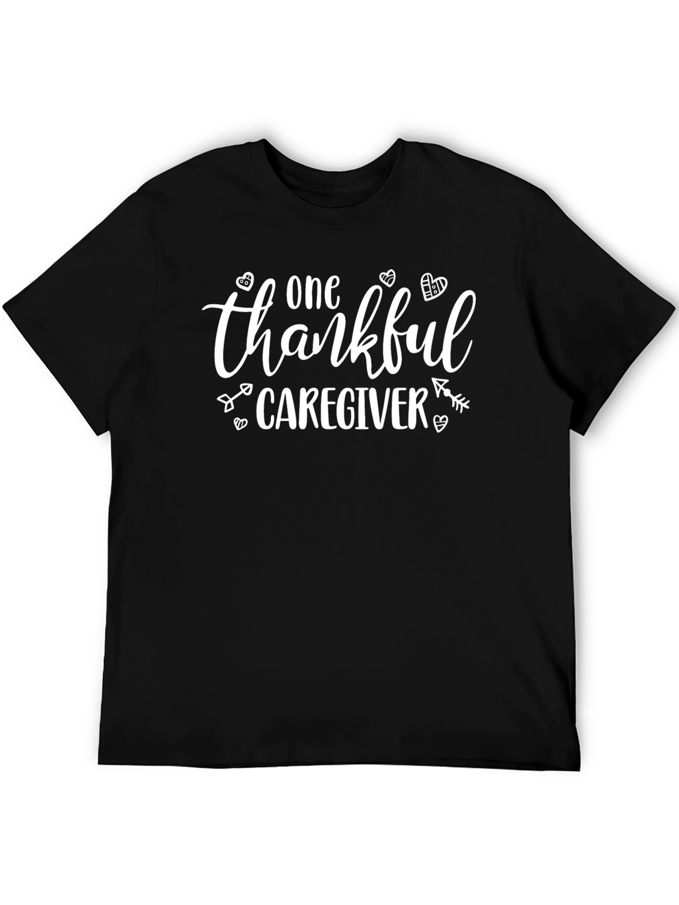 One Thankful Caregiver Black T-Shirt