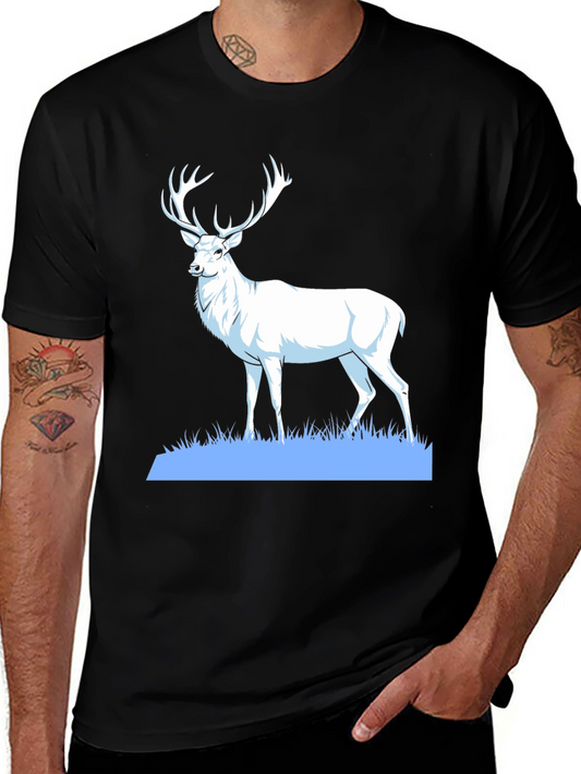 Majestic Deer Graphic Tee - Black