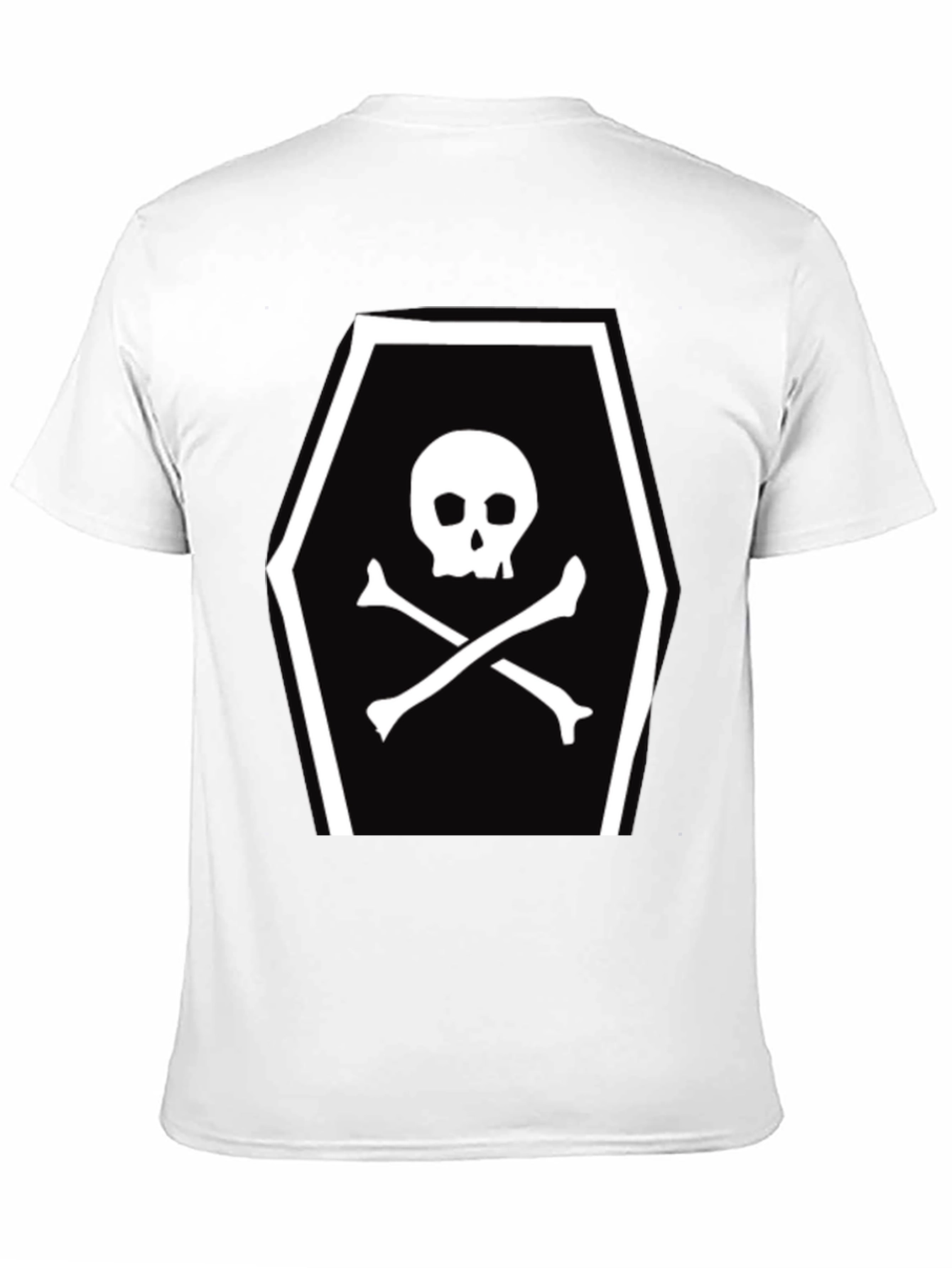 Skull and Crossbones Coffin Graphic Tee - Black