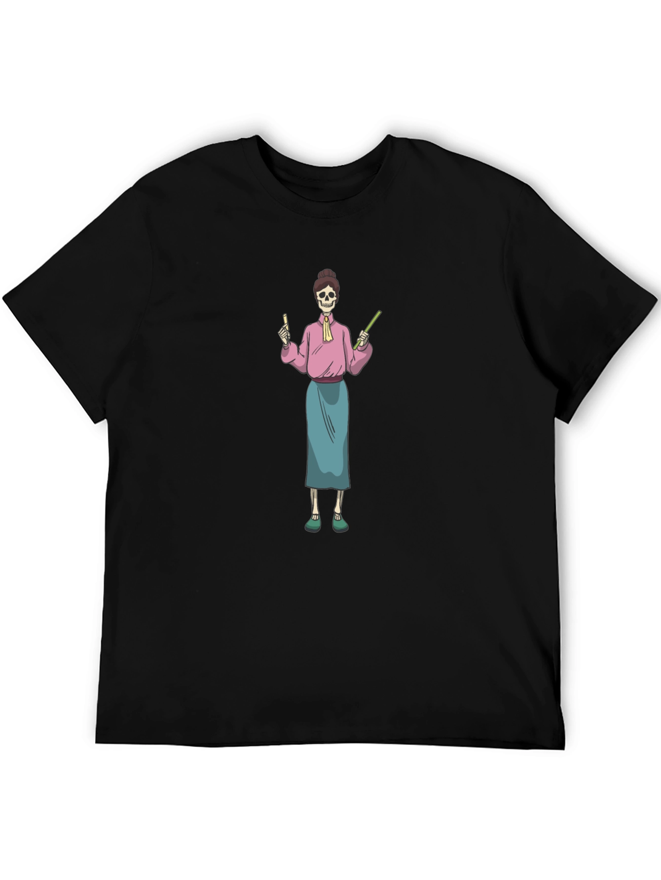 Skeleton Teacher Graphic T-Shirt