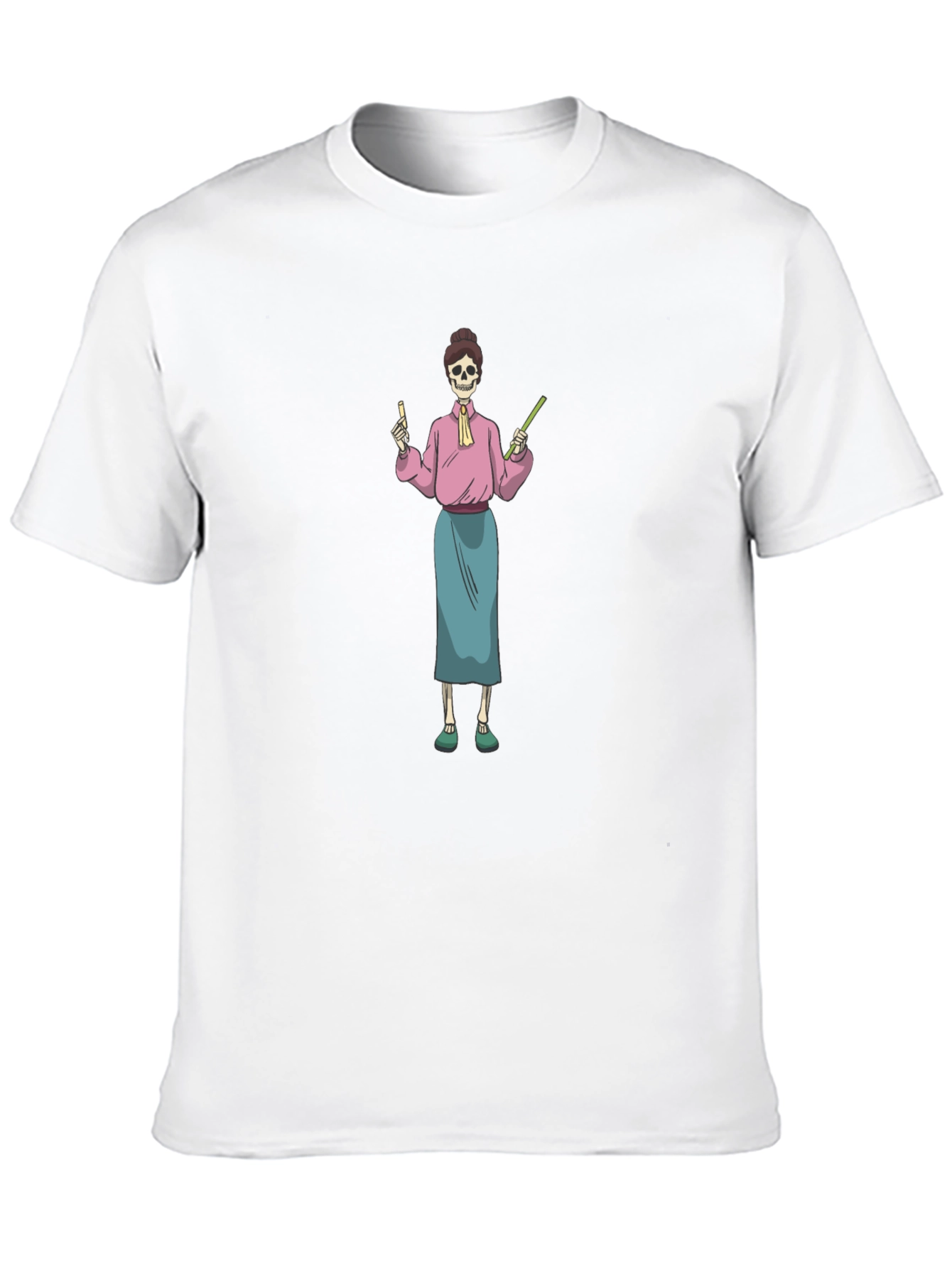 Skeleton Teacher Graphic T-Shirt
