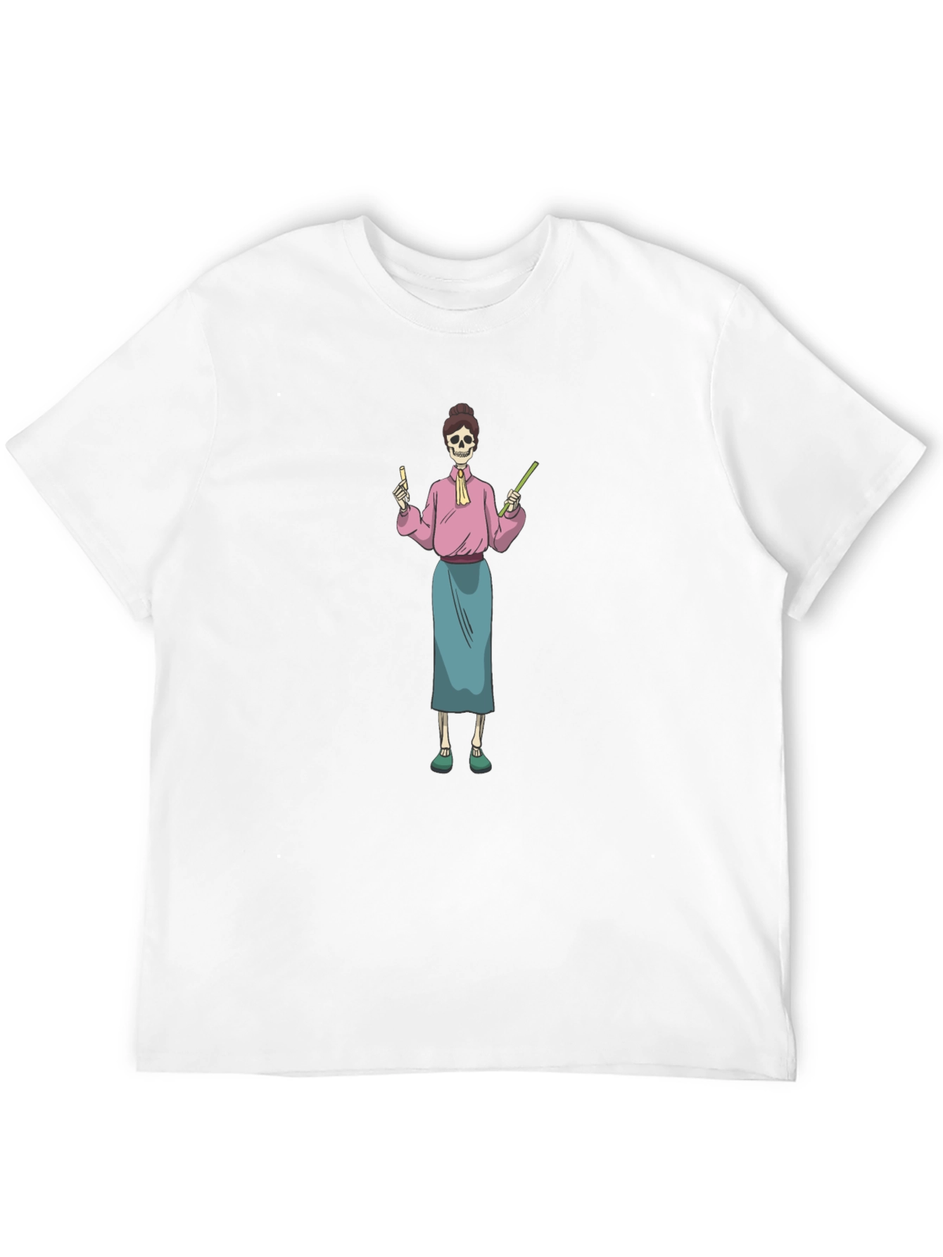 Skeleton Teacher Graphic T-Shirt