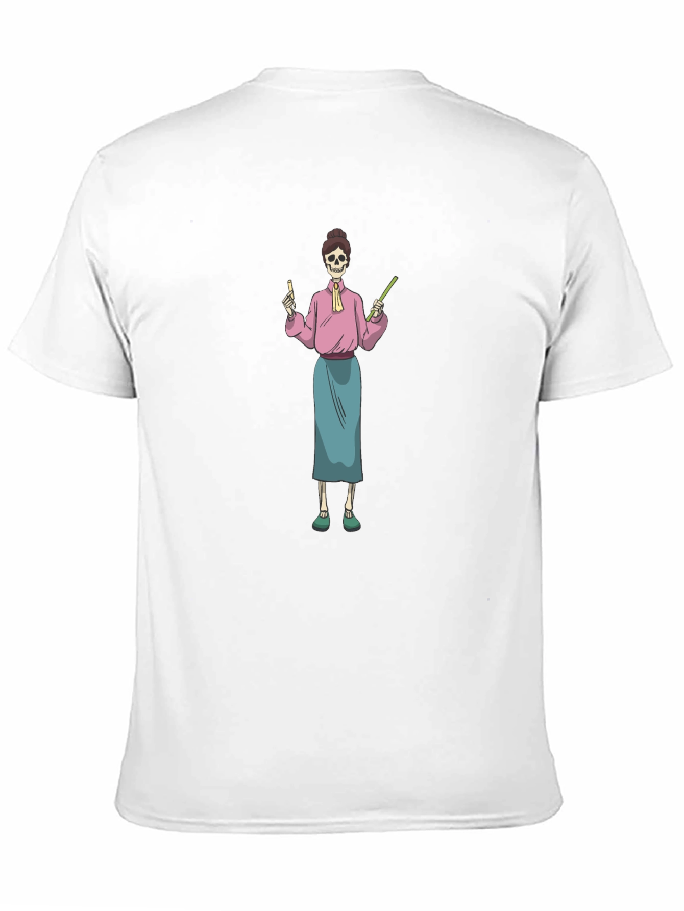 Skeleton Teacher Graphic T-Shirt