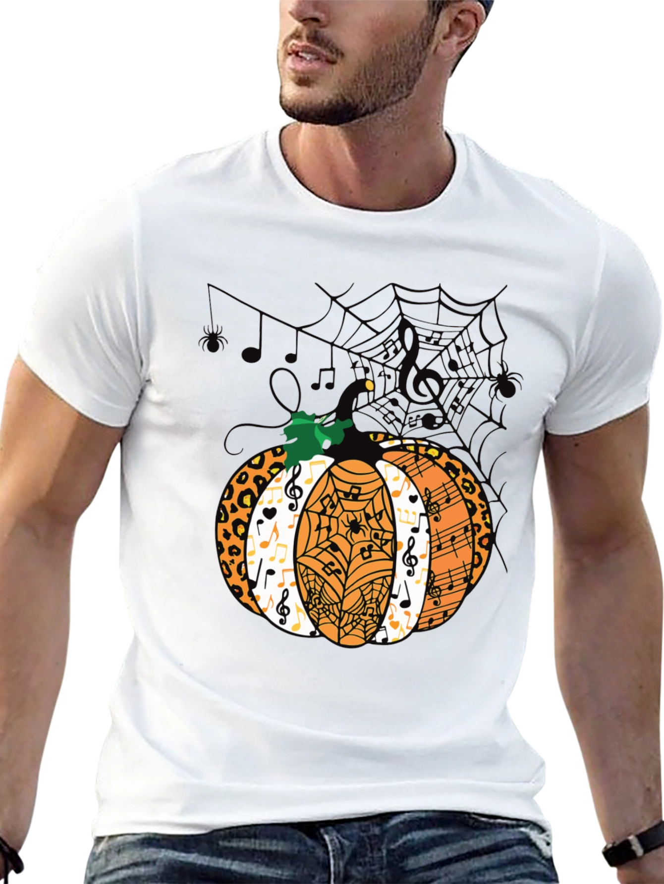 Halloween Pumpkin Music Note T-Shirt