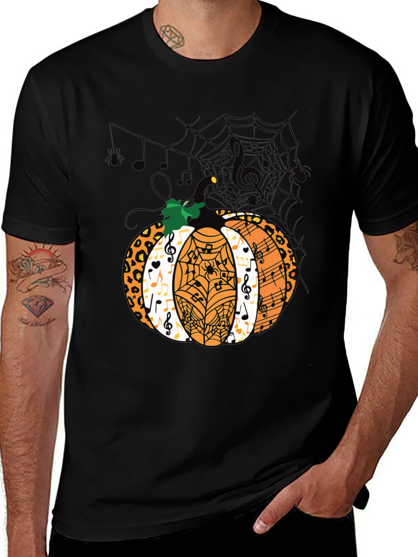 Halloween Pumpkin Music Note T-Shirt