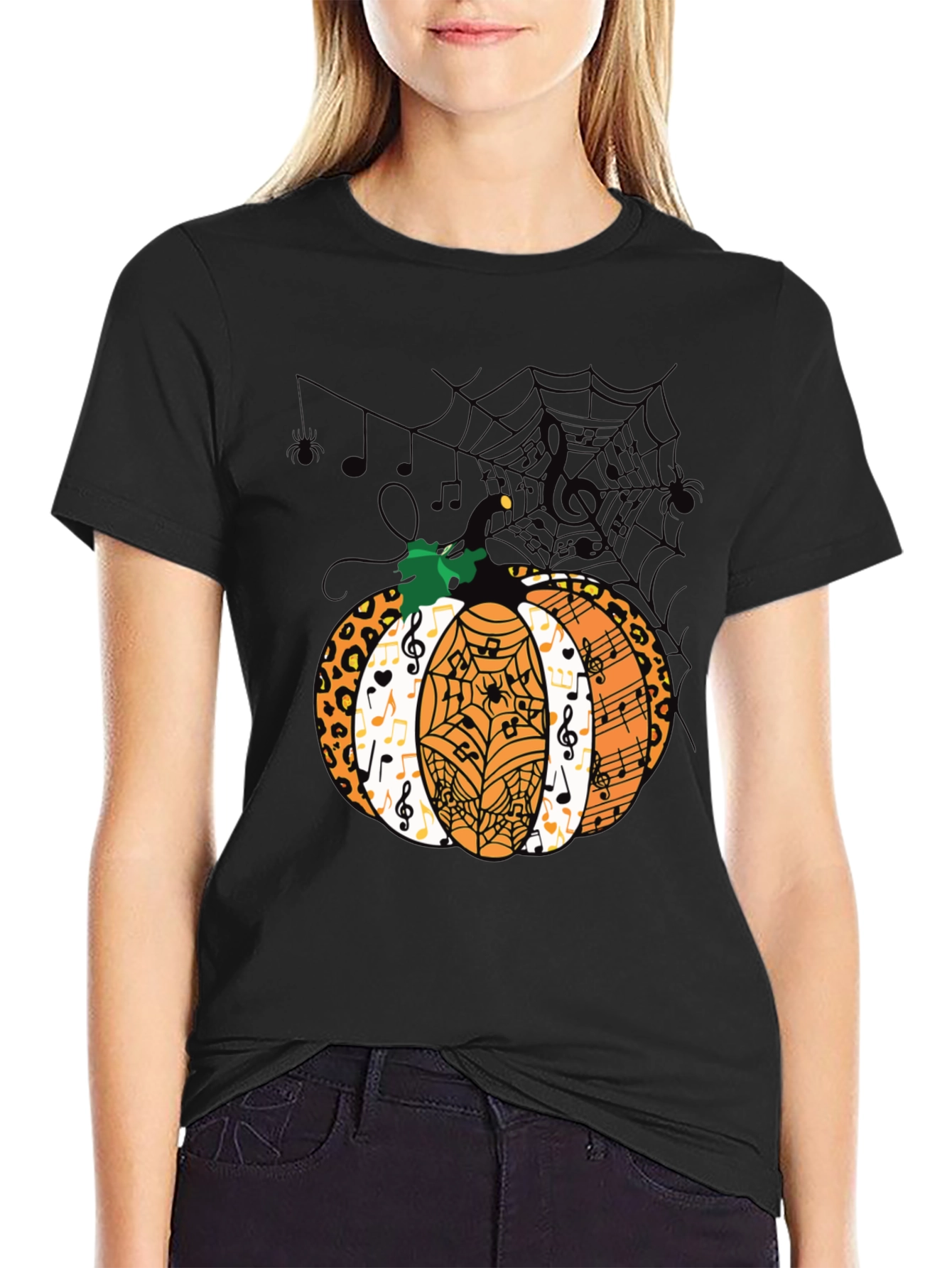 Halloween Pumpkin Music Note T-Shirt