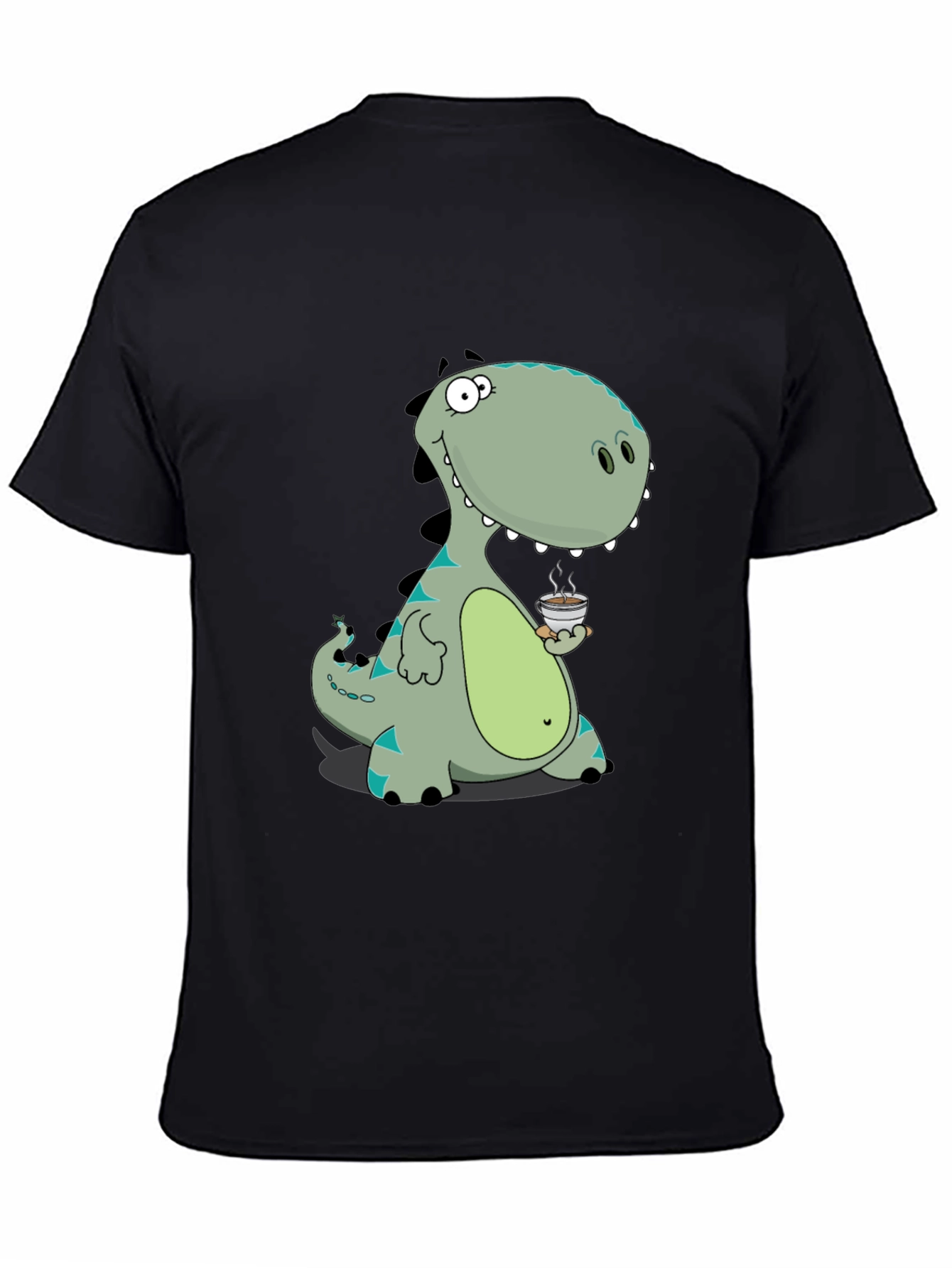 Dino Coffee Graphic Tee - Black