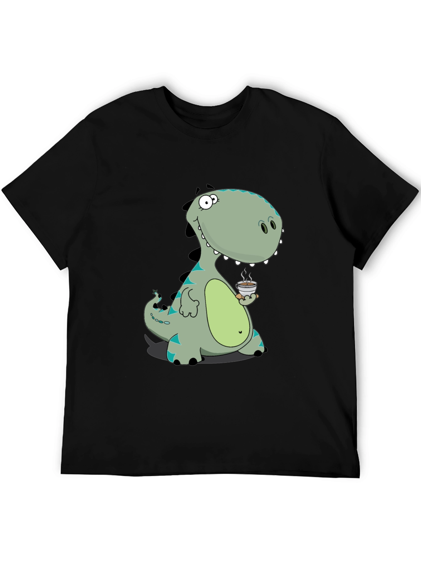 Dino Coffee Graphic Tee - Black