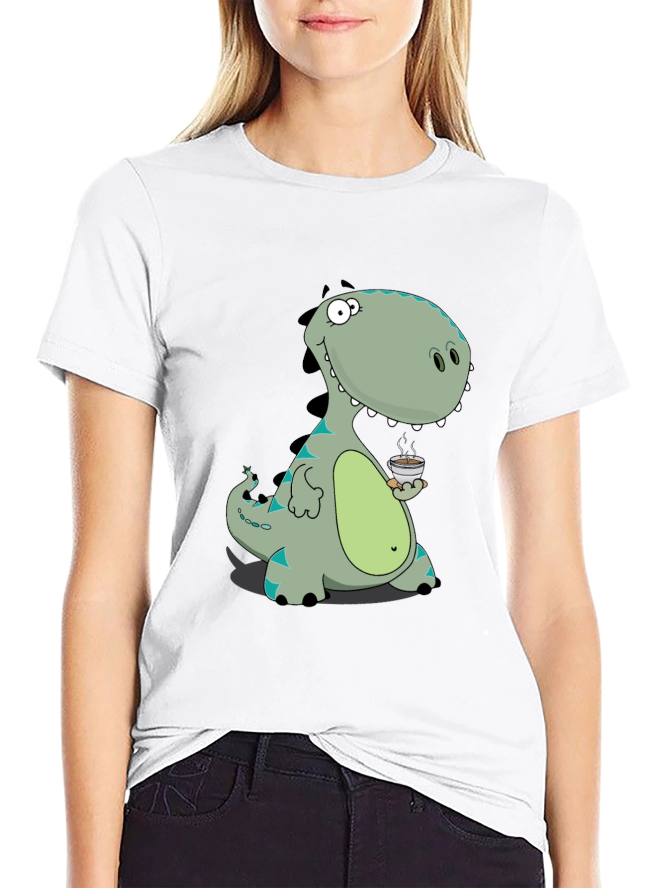 Dino Coffee Graphic Tee - Black