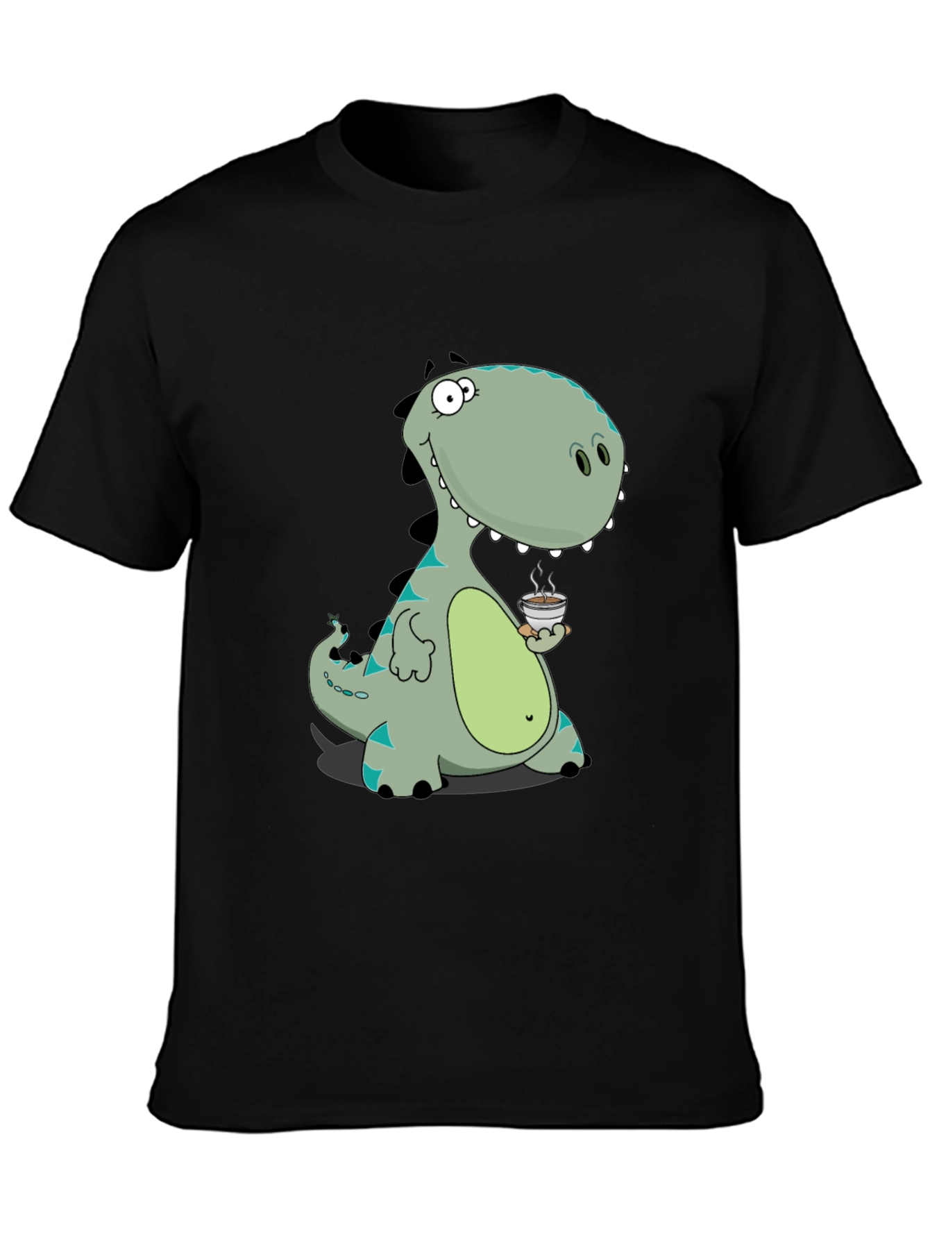 Dino Coffee Graphic Tee - Black
