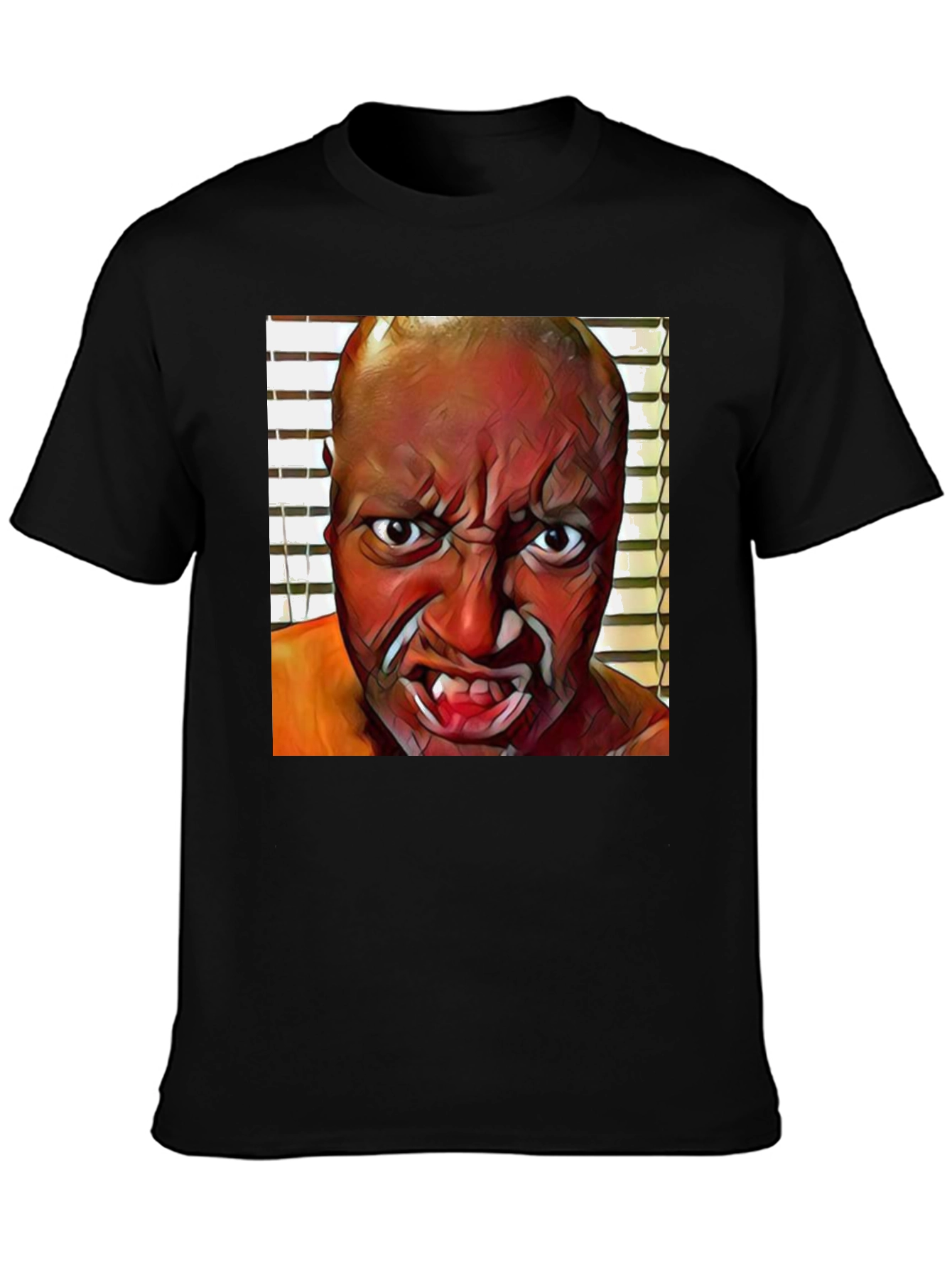 Monster Face Graphic Black T-Shirt