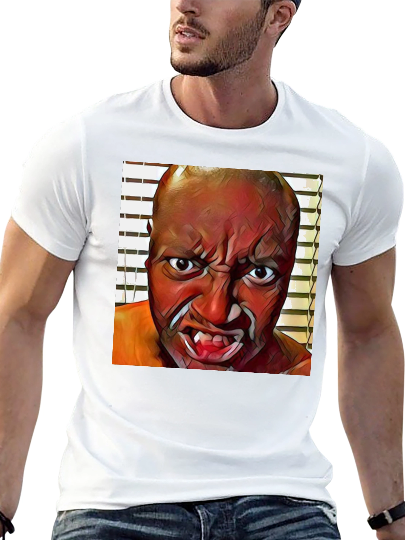 Monster Face Graphic Black T-Shirt