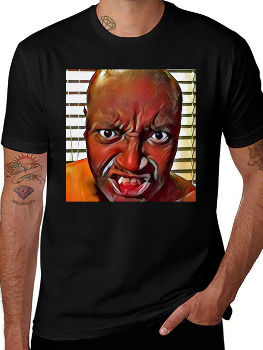 Monster Face Graphic Black T-Shirt