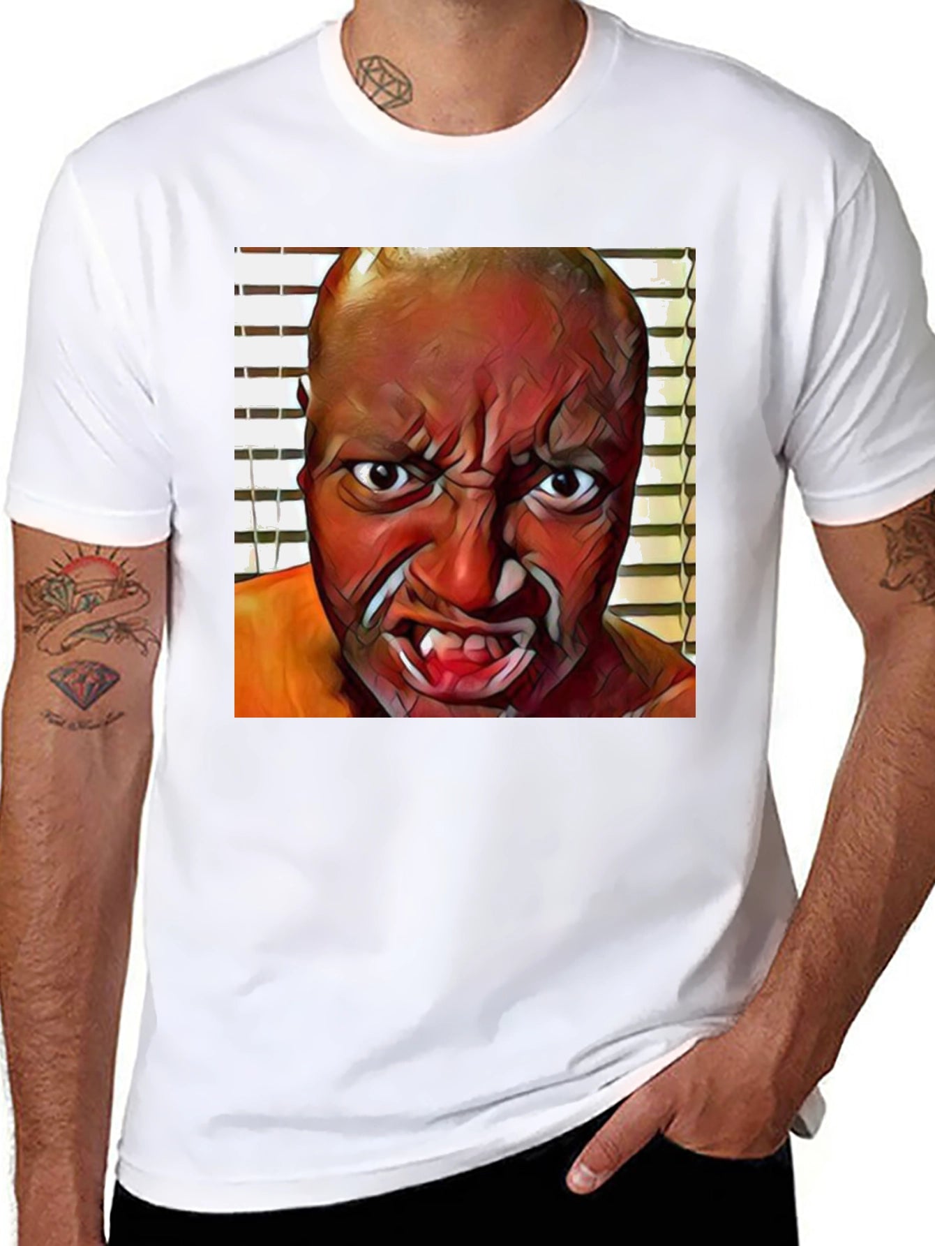Monster Face Graphic Black T-Shirt