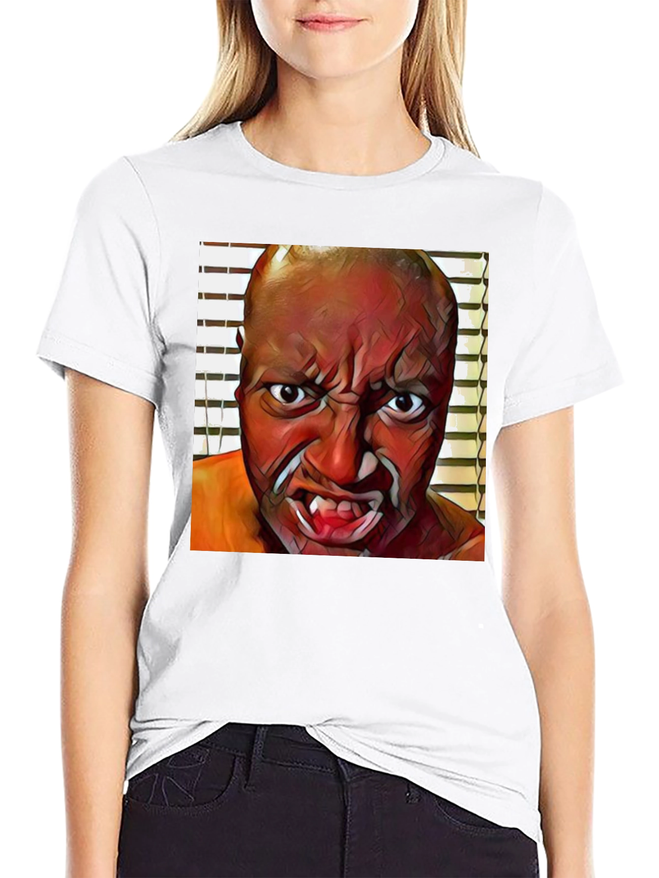 Monster Face Graphic Black T-Shirt