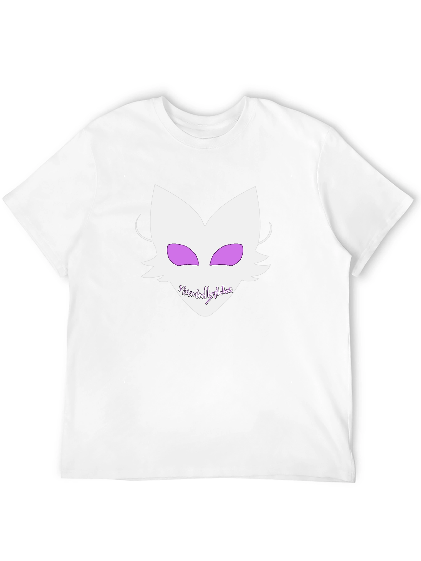 Graphic Tee - White Fox Design on Black Shirt