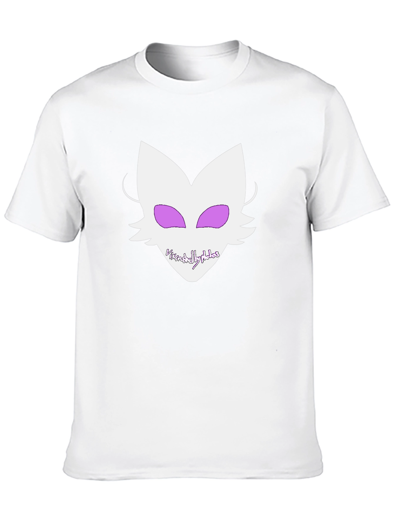 Graphic Tee - White Fox Design on Black Shirt