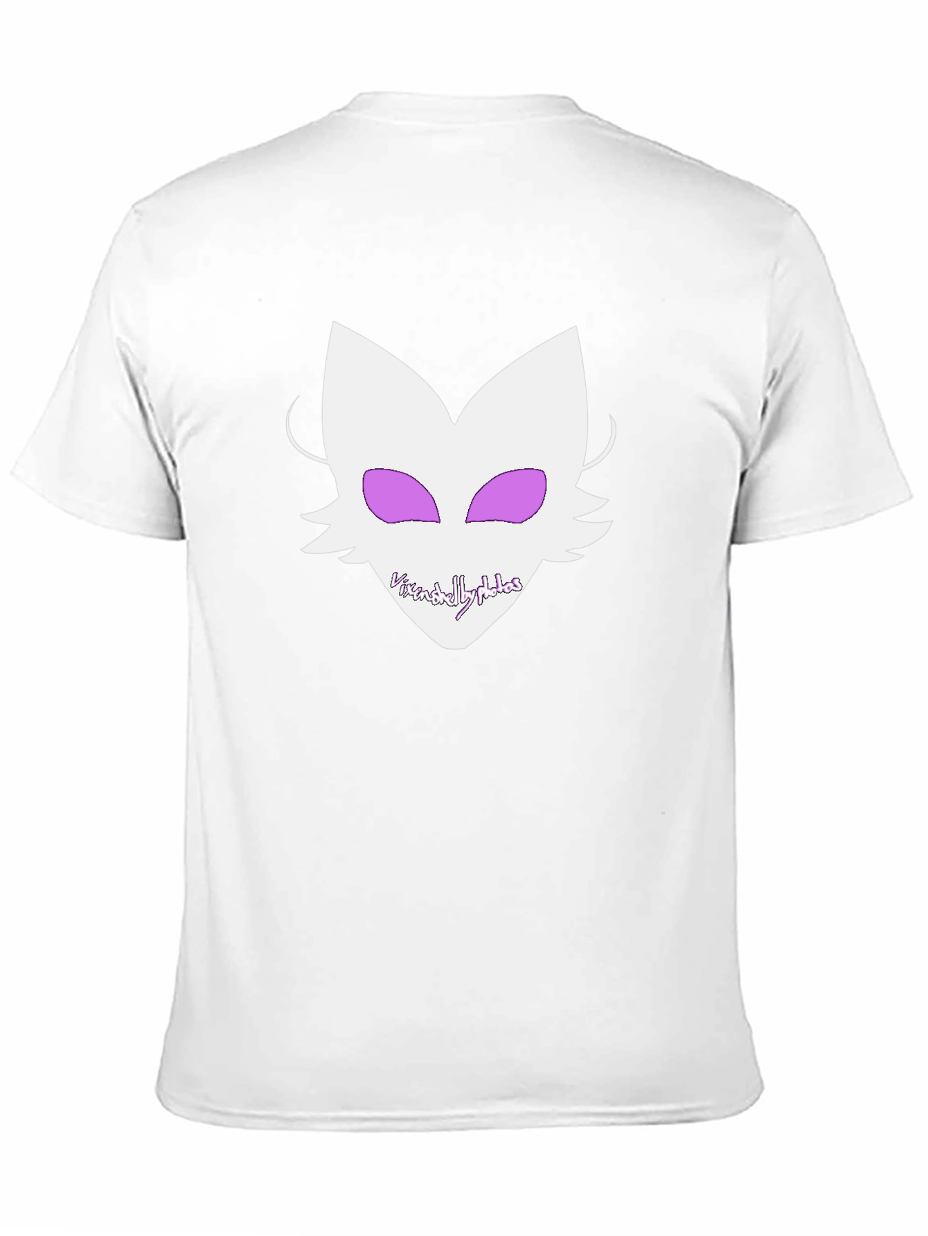 Graphic Tee - White Fox Design on Black Shirt