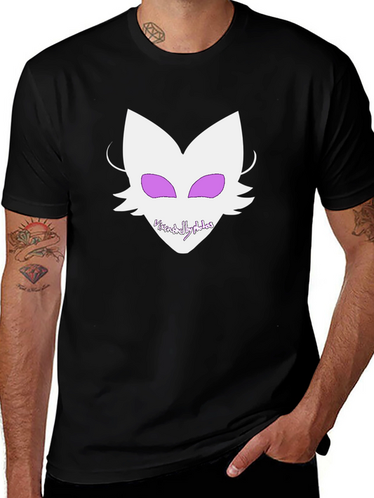 Graphic Tee - White Fox Design on Black Shirt