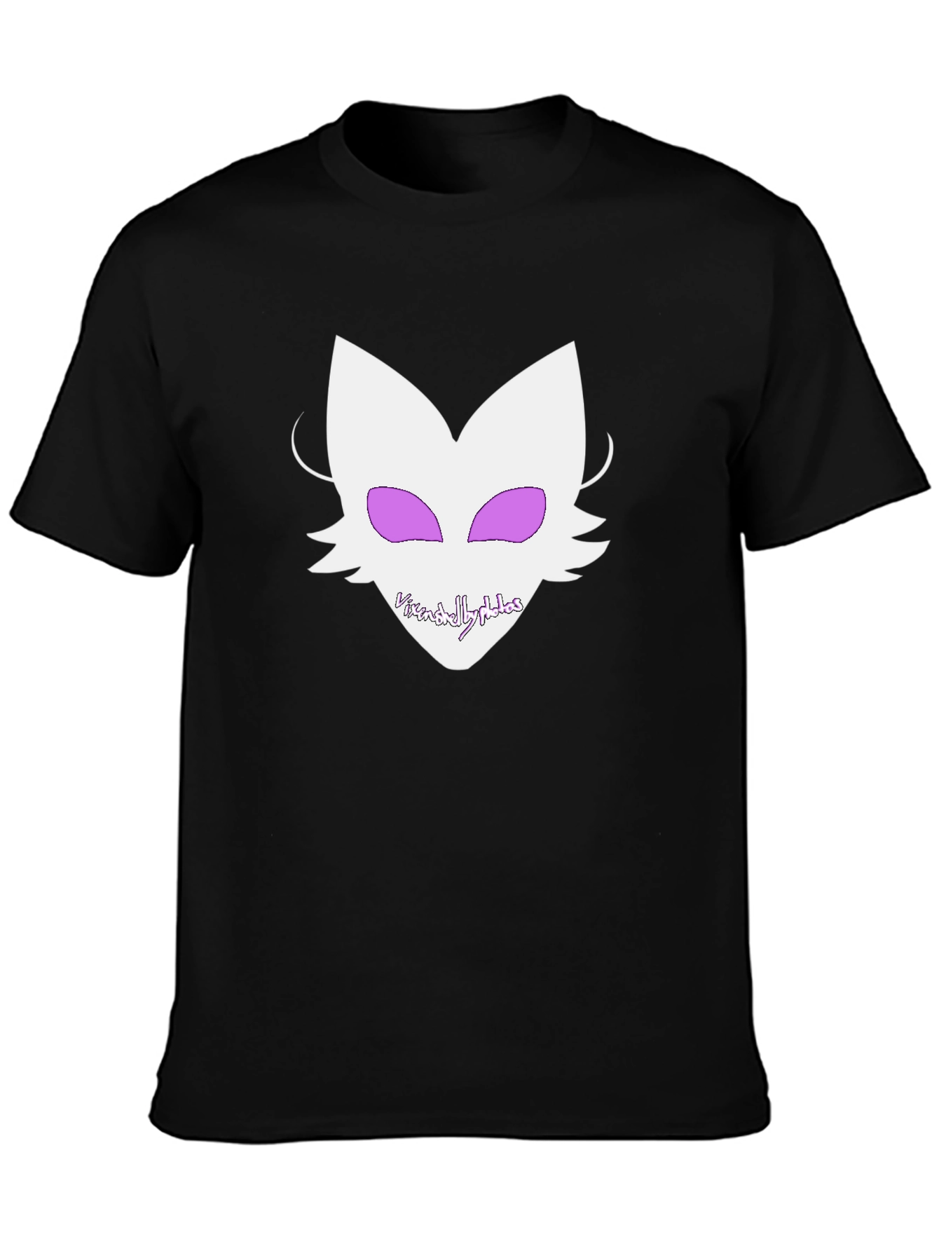 Graphic Tee - White Fox Design on Black Shirt