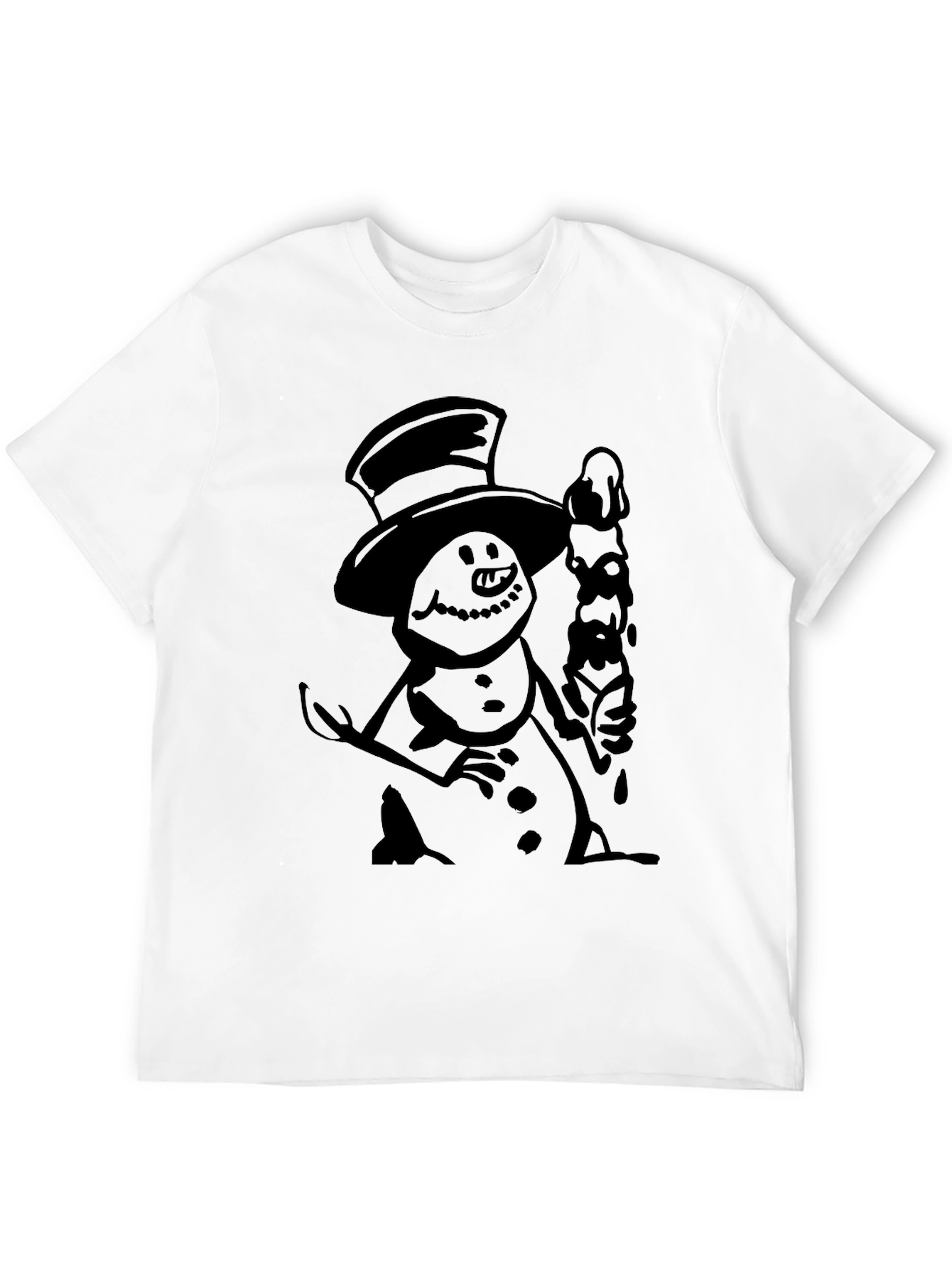 Spooky Snowman Black Graphic Tee