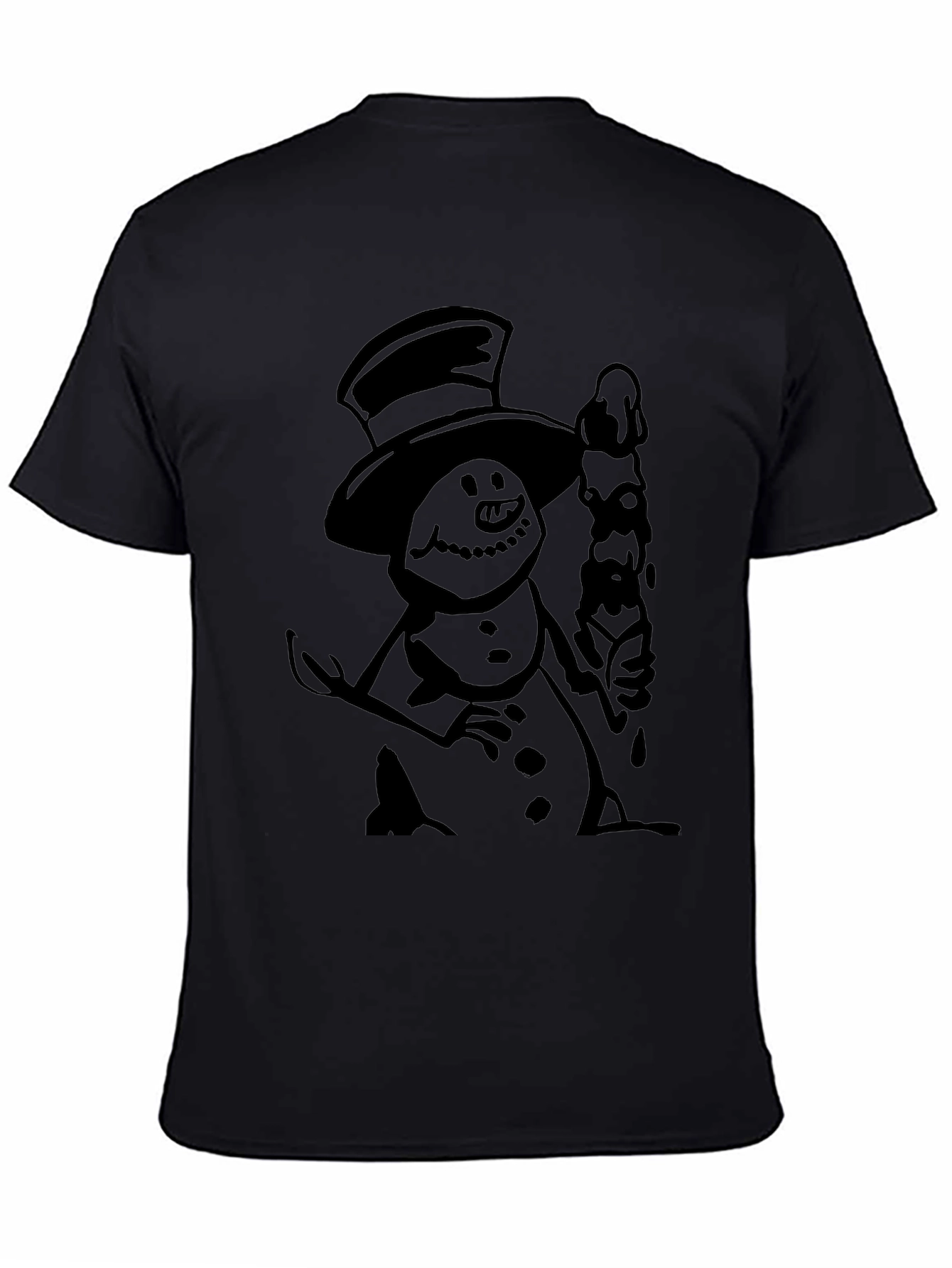 Spooky Snowman Black Graphic Tee