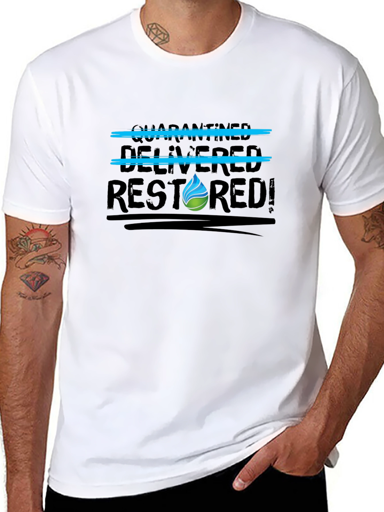 Restored Graphic Tee - Black Cotton Blend