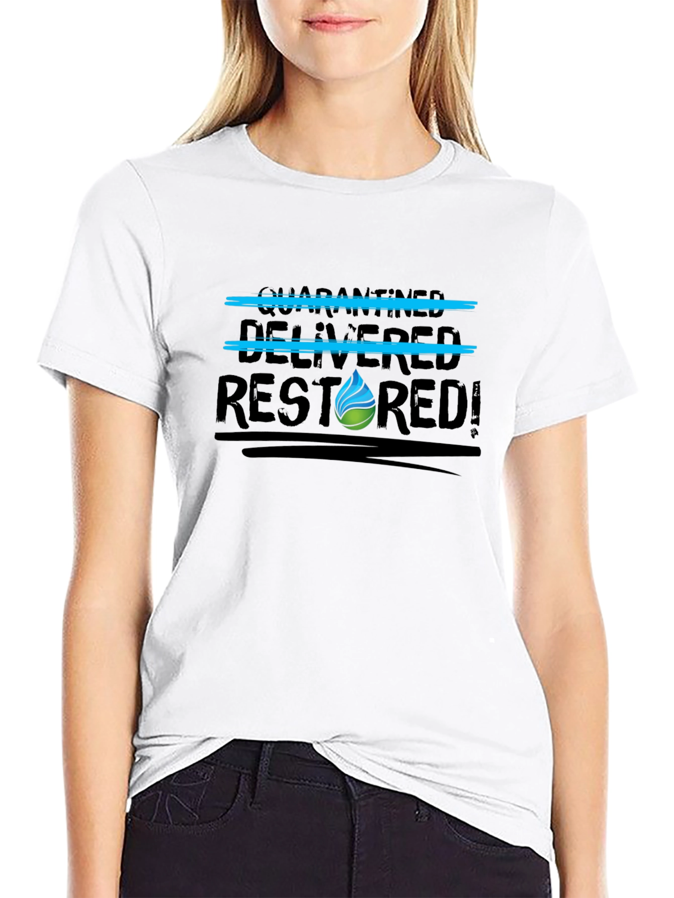 Restored Graphic Tee - Black Cotton Blend