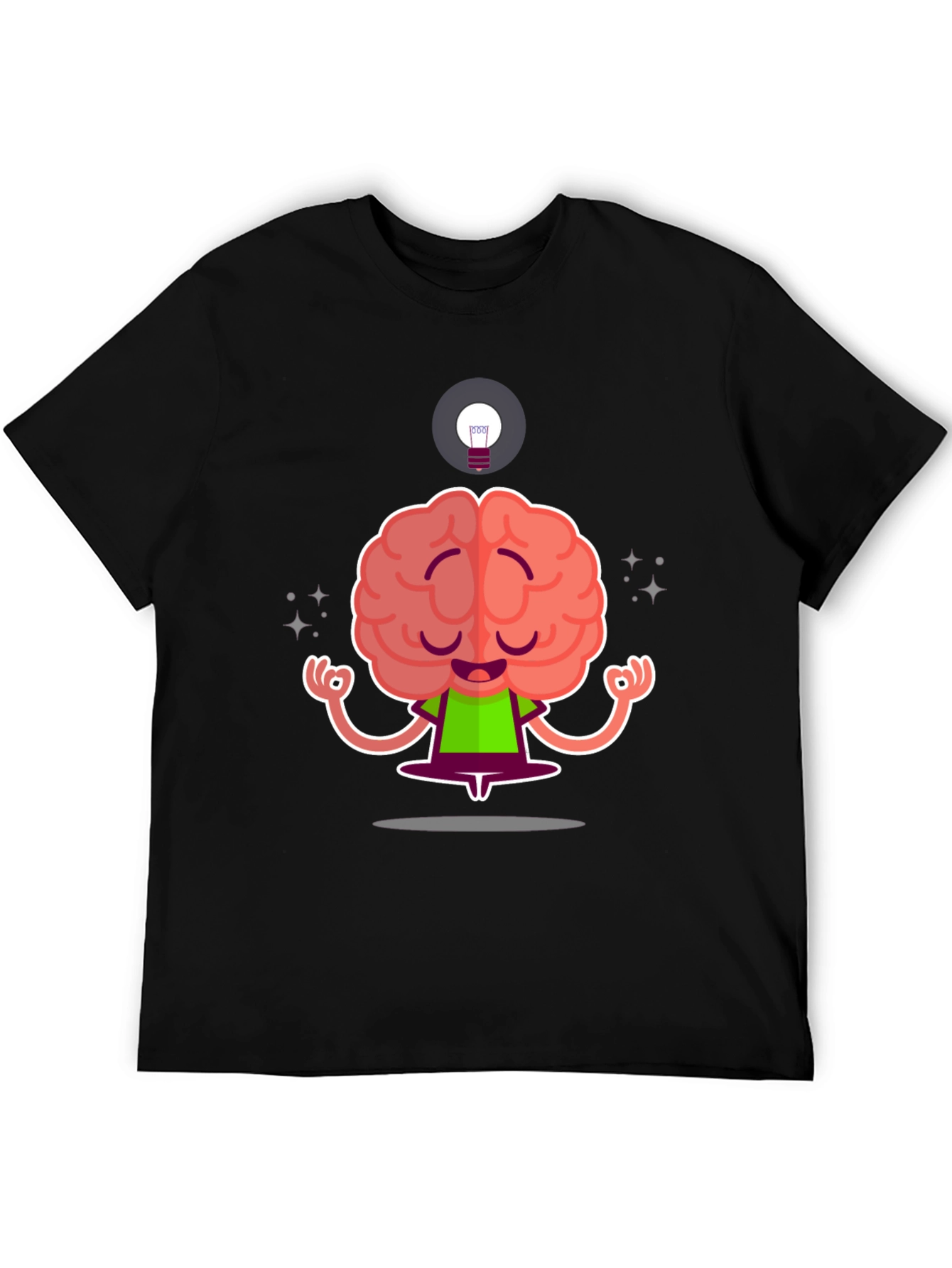 Zen Brain Black T-Shirt - Meditating Mind