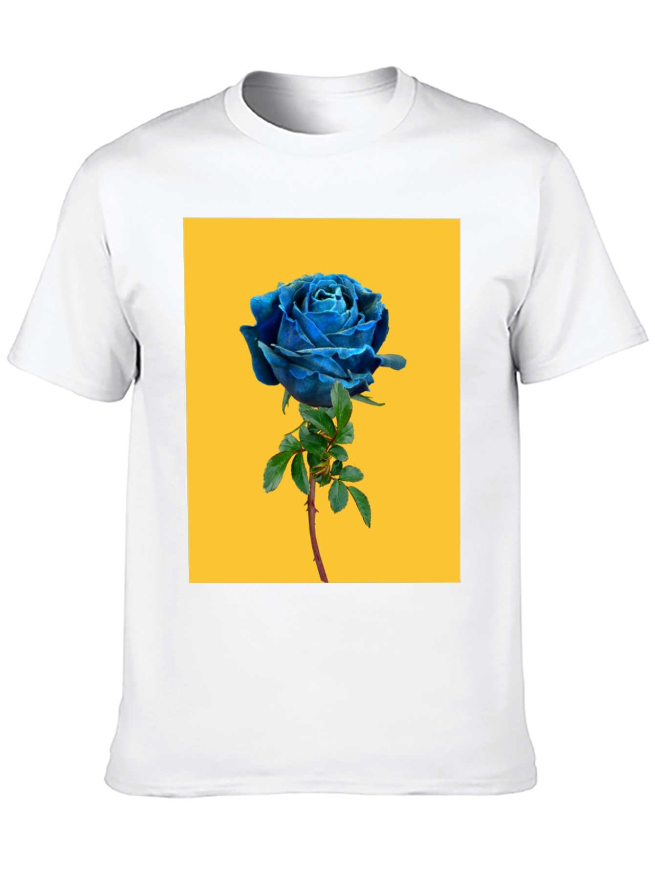 Blue Rose Graphic Tee - Stylish Floral Design