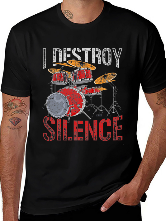 I Destroy Silence Drum Set Graphic Tee